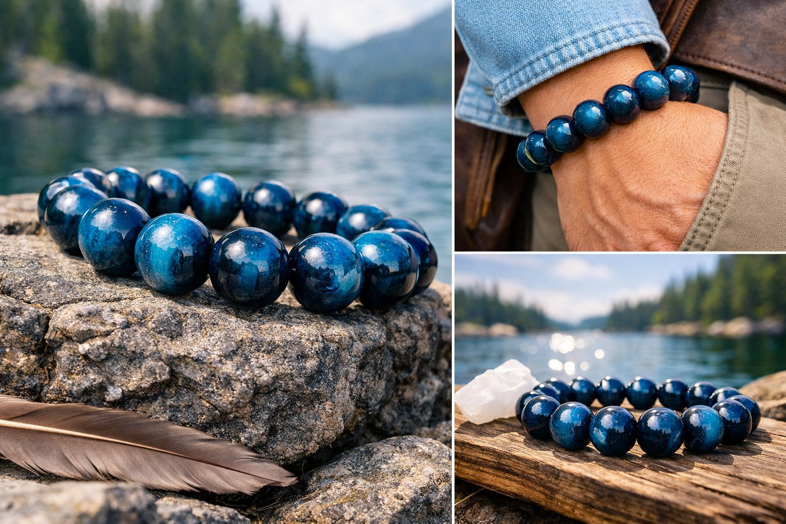 Lake Blue Tiger Eye (14 mm) Bracelet