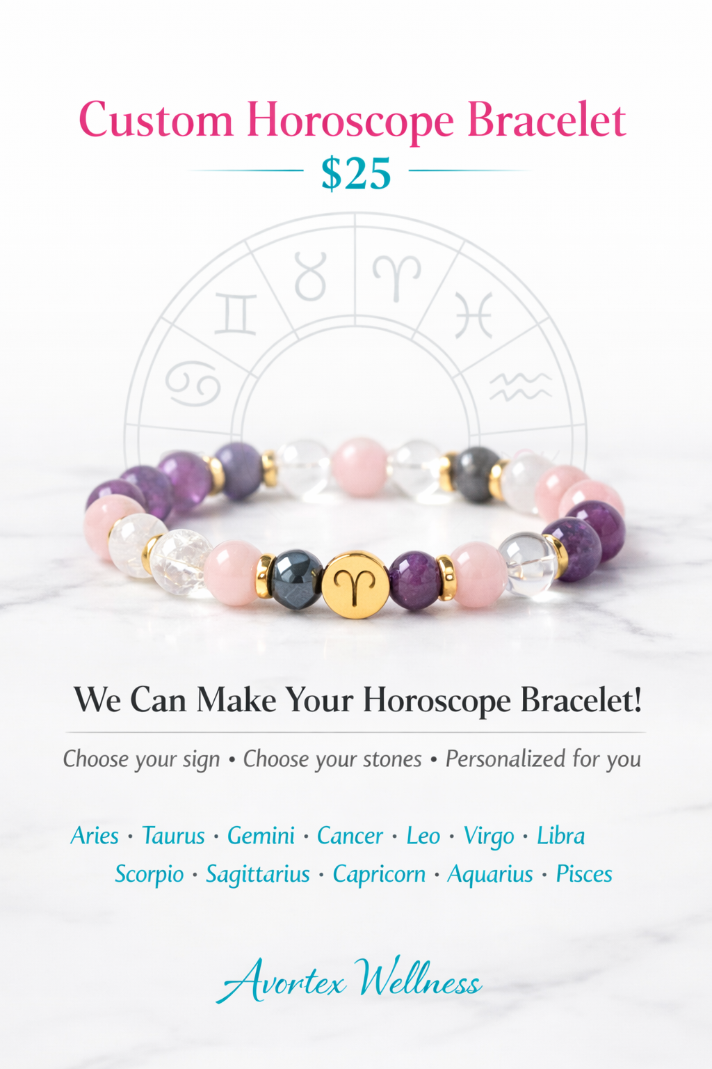 Custom Horoscope Bracelet – $25