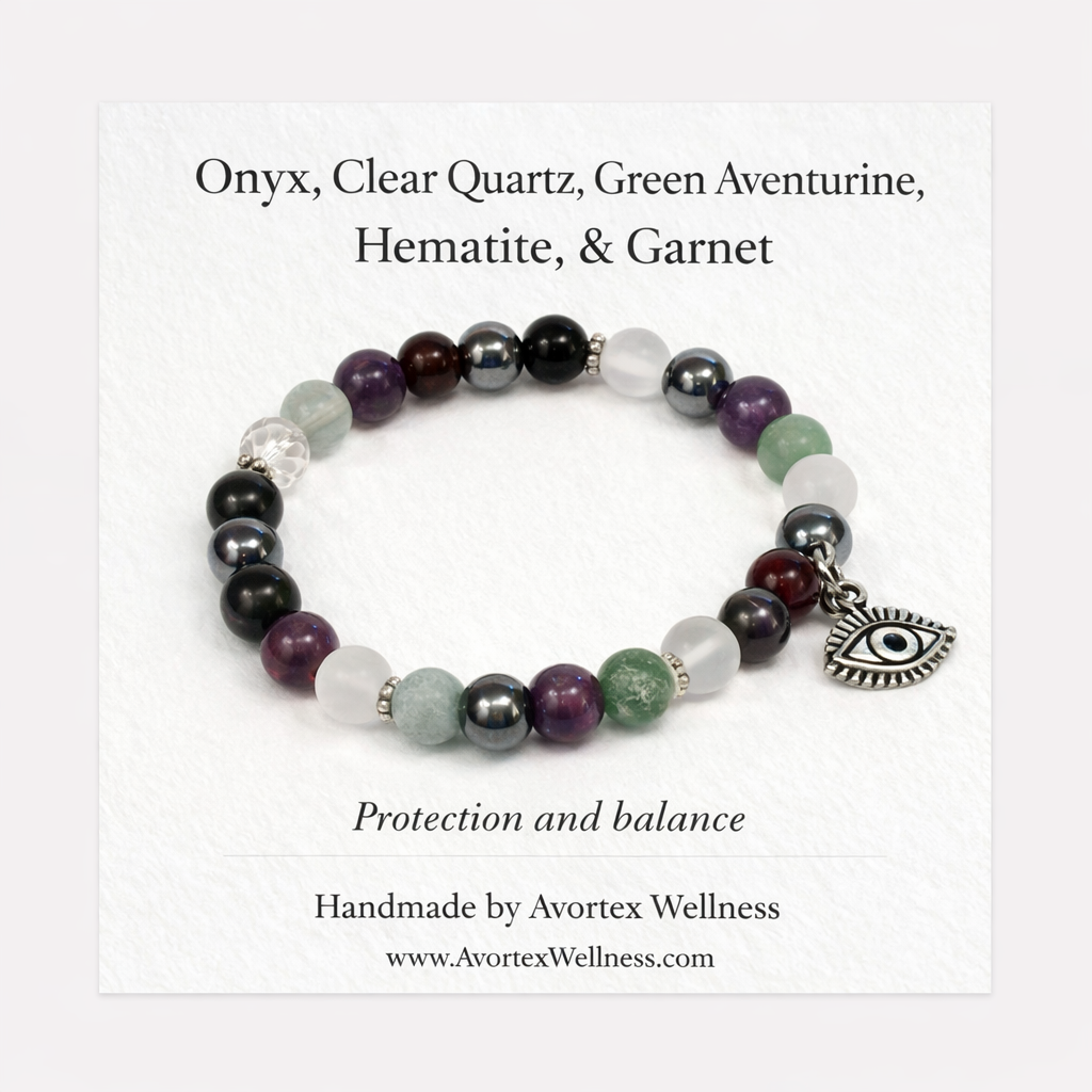 POWER FUSION PROTECTION BRACELET with EVIL EYE CHARM