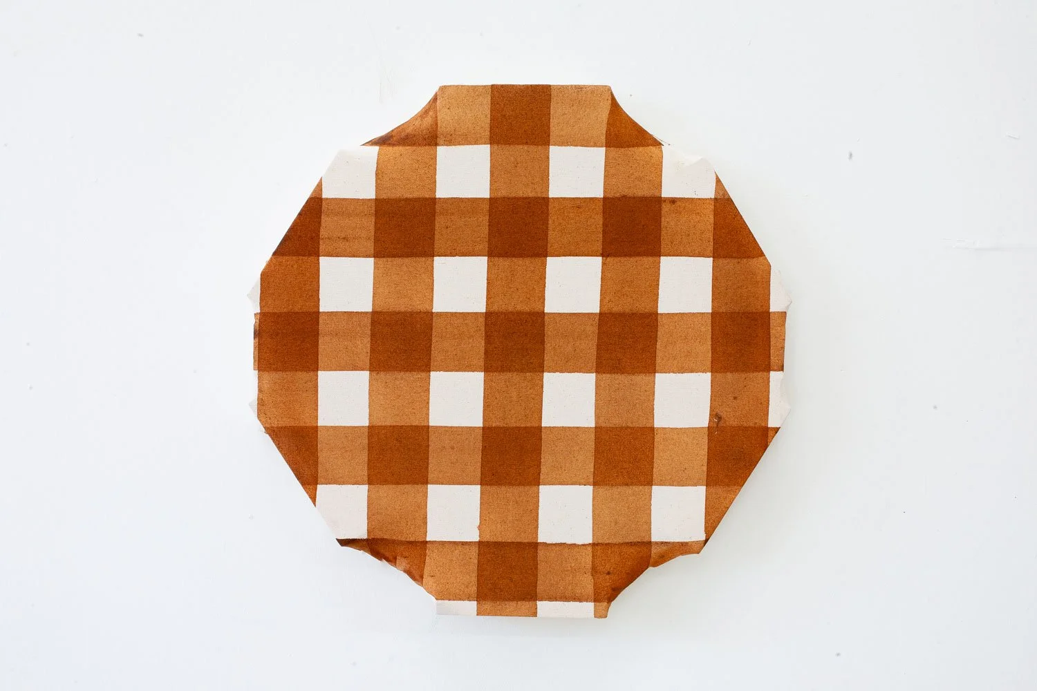 Gingham S Brown, 2025, acrylic on canvas, 50 x 50 cm