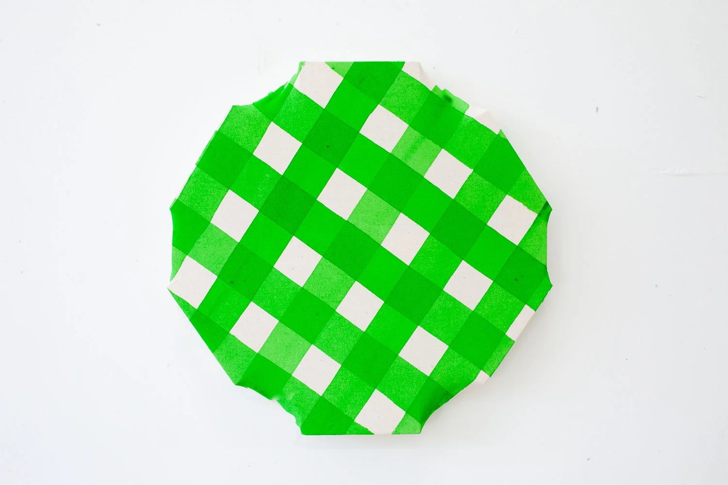 Gingham S Green, 2025, acrylic on canvas, 50 x 50 cm