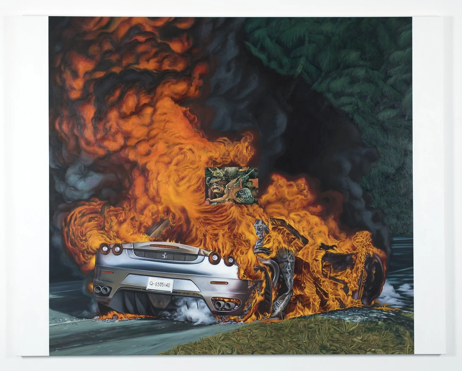 Mathieu Dafflon, Voyage au bout de la nuit, 2019, Oil on canvas, 190 x 240 cm