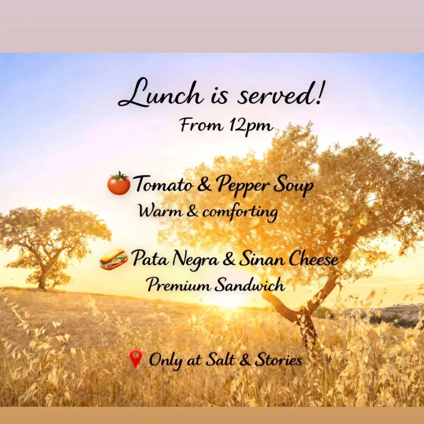 It&rsquo;s cold outside.

The kind of cold that makes you crave something warm, comforting, and made with care.

Inside, there&rsquo;s hot soup waiting, a delicious sandwich to fill your belly,
and plenty of little treats to make your day better.

Co