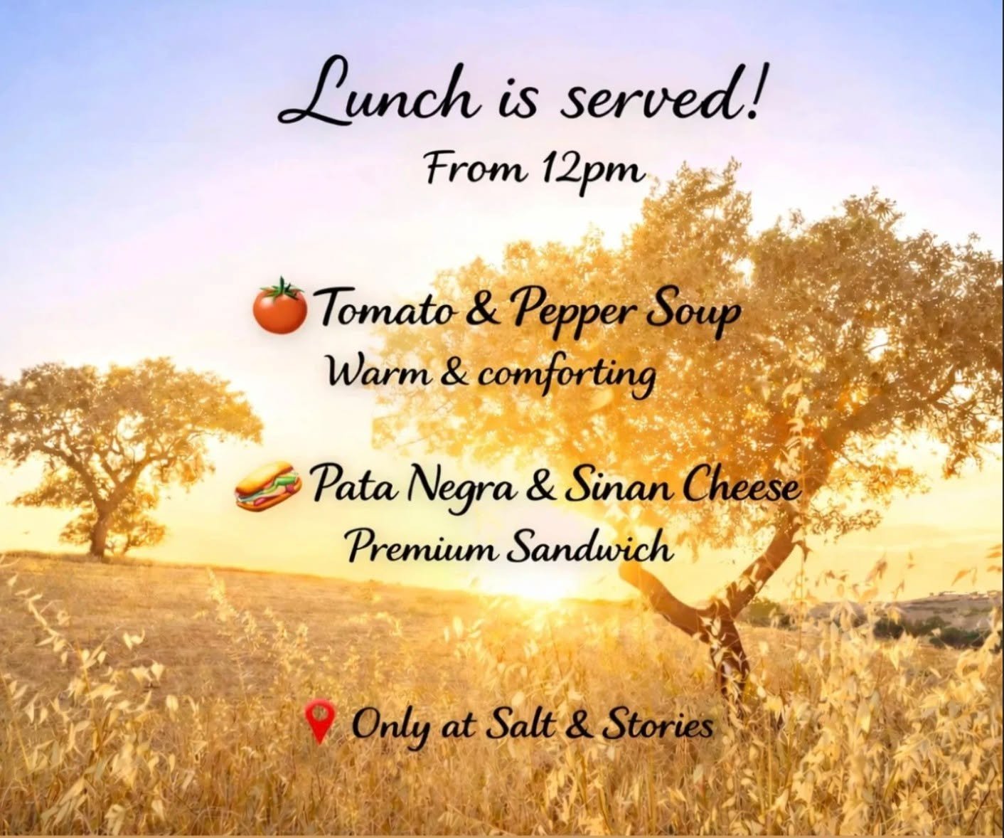 The kind of cold that makes you crave something warm, comforting, and made with care.

Inside, there&rsquo;s hot soup waiting, a delicious sandwich to fill your belly,
and plenty of little treats to make your day better.

Come in, warm up, and stay a