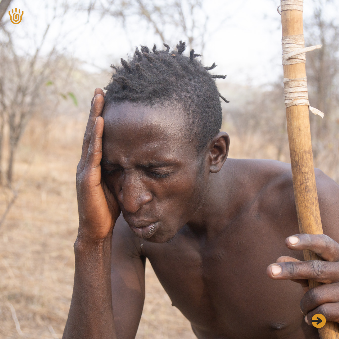 A picture of a disappointed Hadzabe man 