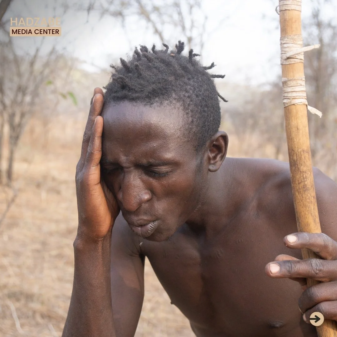 A picture of a disappointed Hadzabe man 