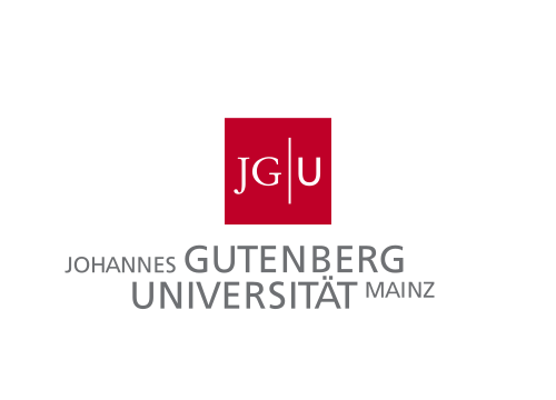 Logo der Johannes Gutenberg Universität Mainz, bestehend aus roten Quadrat mit weißen Buchstaben 'JGU', darunter der Name der Universität in Schwarz.