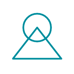 A minimalist line drawing of a mountain with a sun or moon above it as an icon of Empowered Growth Marketing Solve service: Performance Growth Sprints.