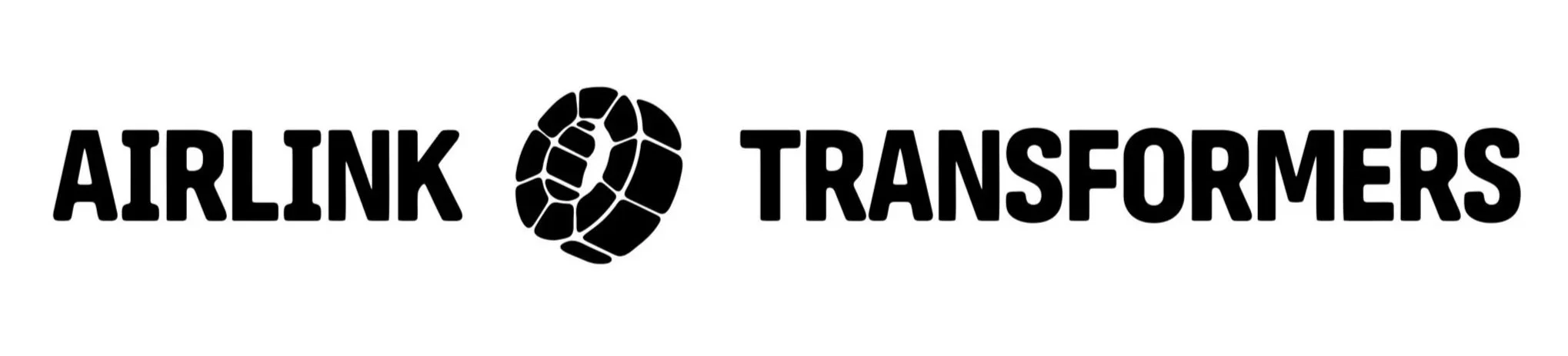 Black and white logo with the text "AIRLINK TRANSFORMERS" and a stylized transformer icon in the center.