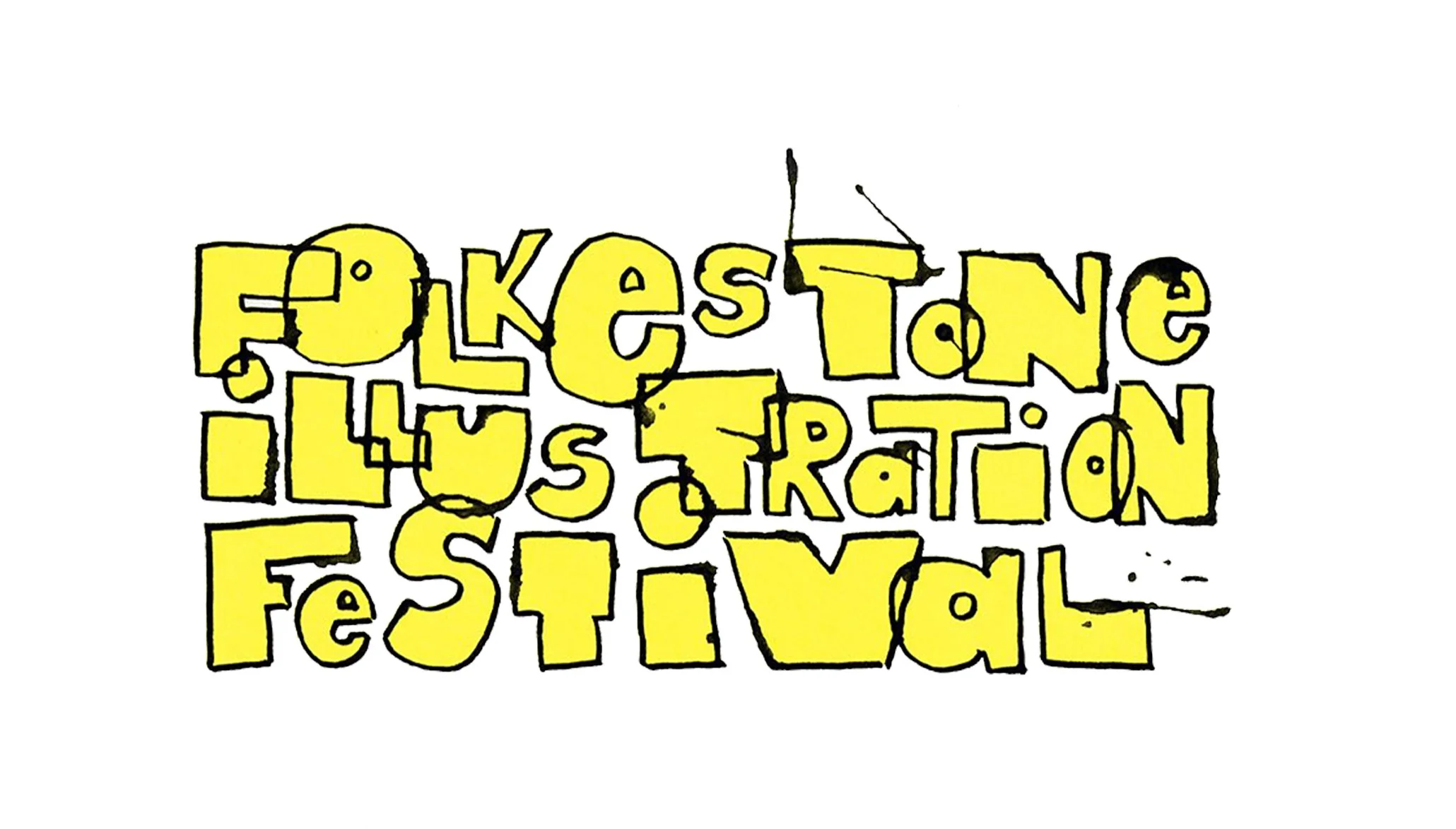 Hand-drawn poster with yellow lettering that says "Polestone Illustration Festival."