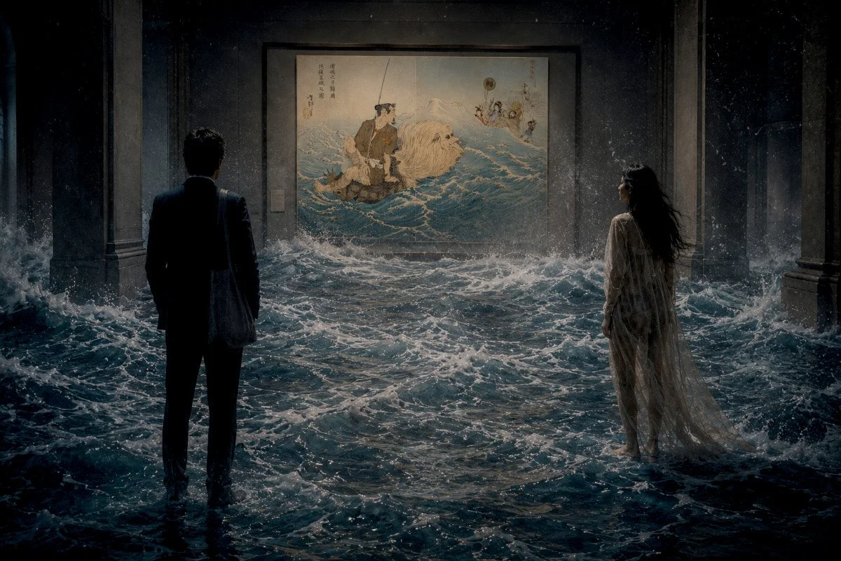6 CLOUD NINE 
Walker sees the girl of his dreams at an exhibition of Japanese prints.