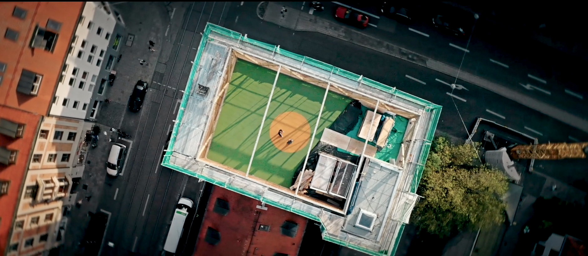Birdseye auf den Fußballplatz des Bellevue di Monaco