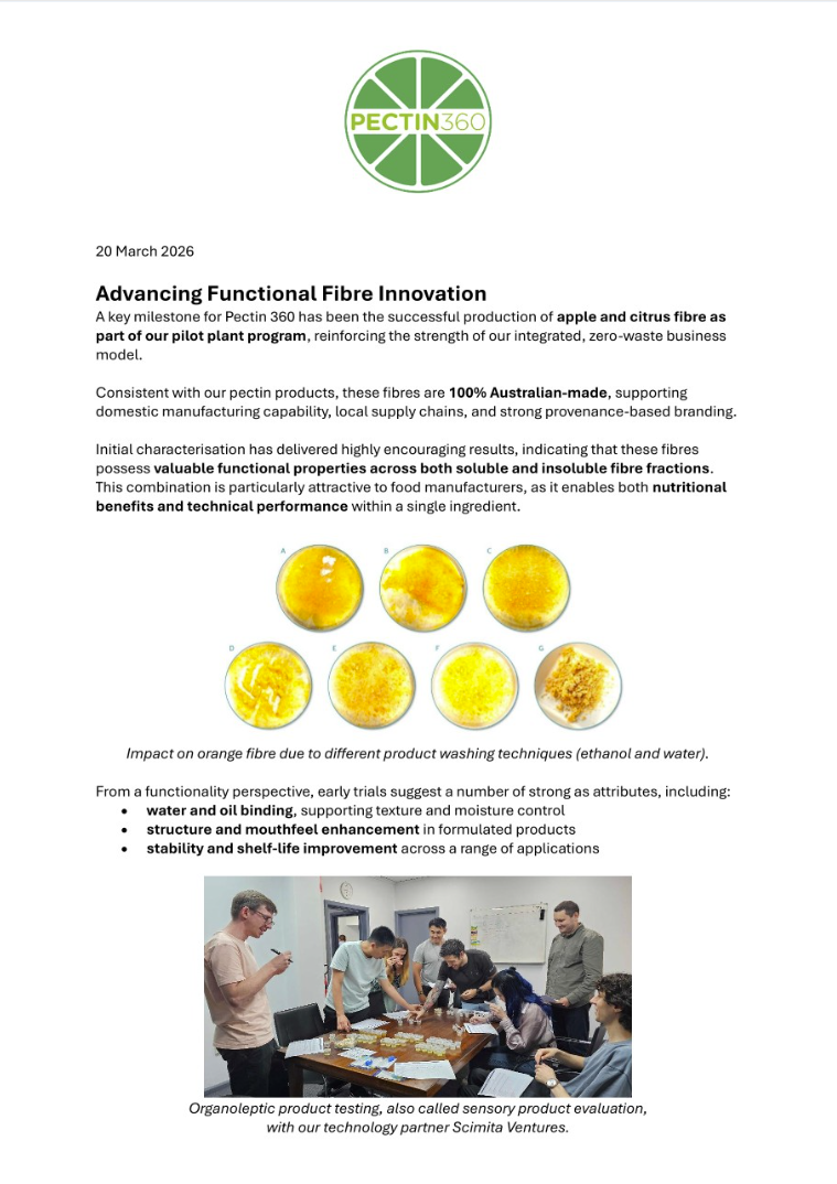 Announcement: Advancing Functional Fibre Innovation