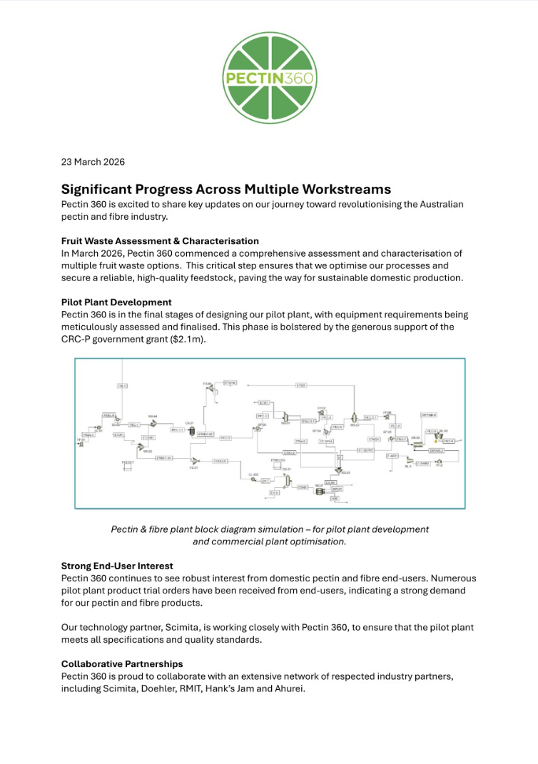 Announcement: Significant Progress Across Multiple Workstreams