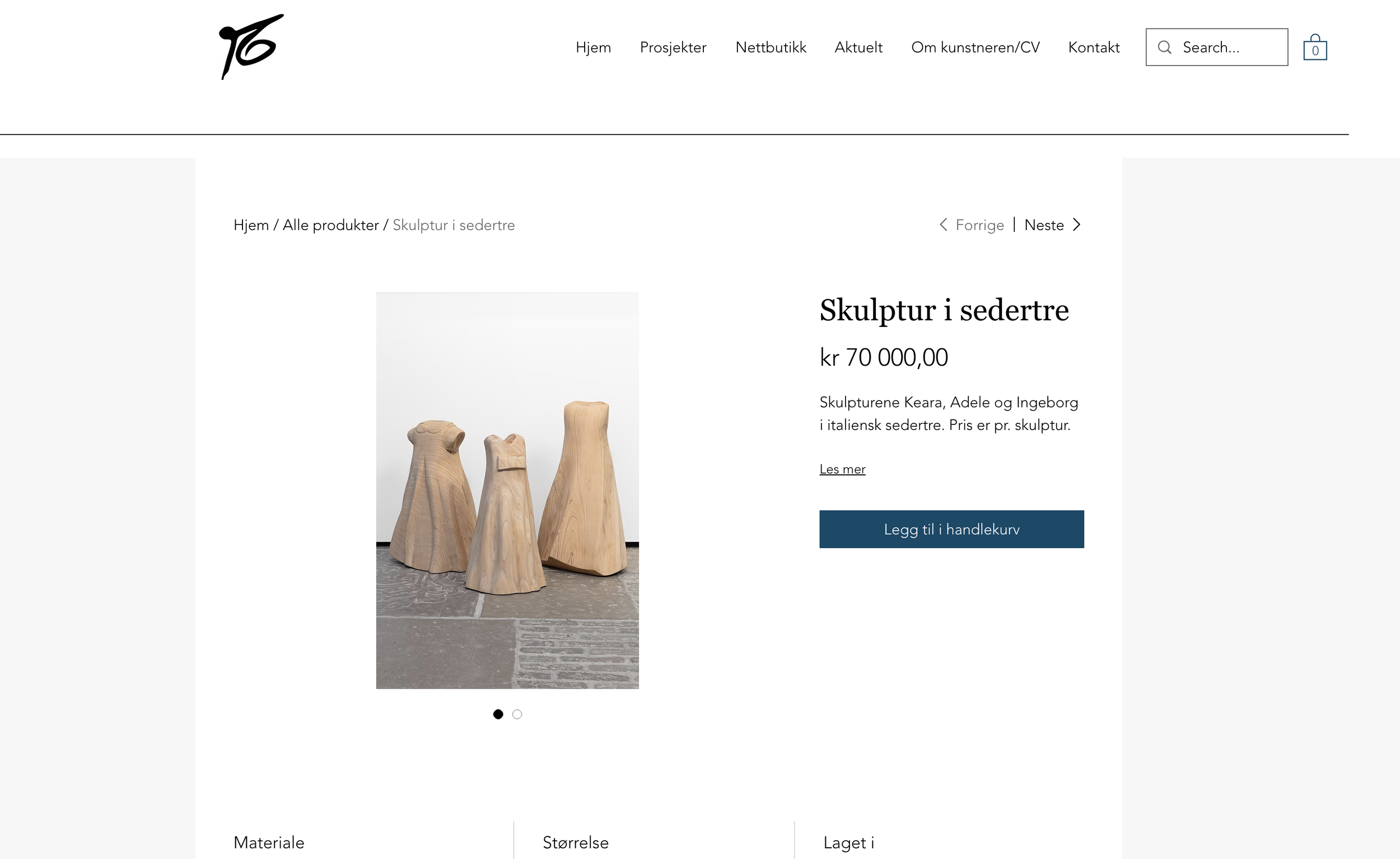 Webside design Turid Gyllenhammar netthandel