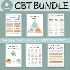 Anxiety and Negative Thought worksheet Bundle