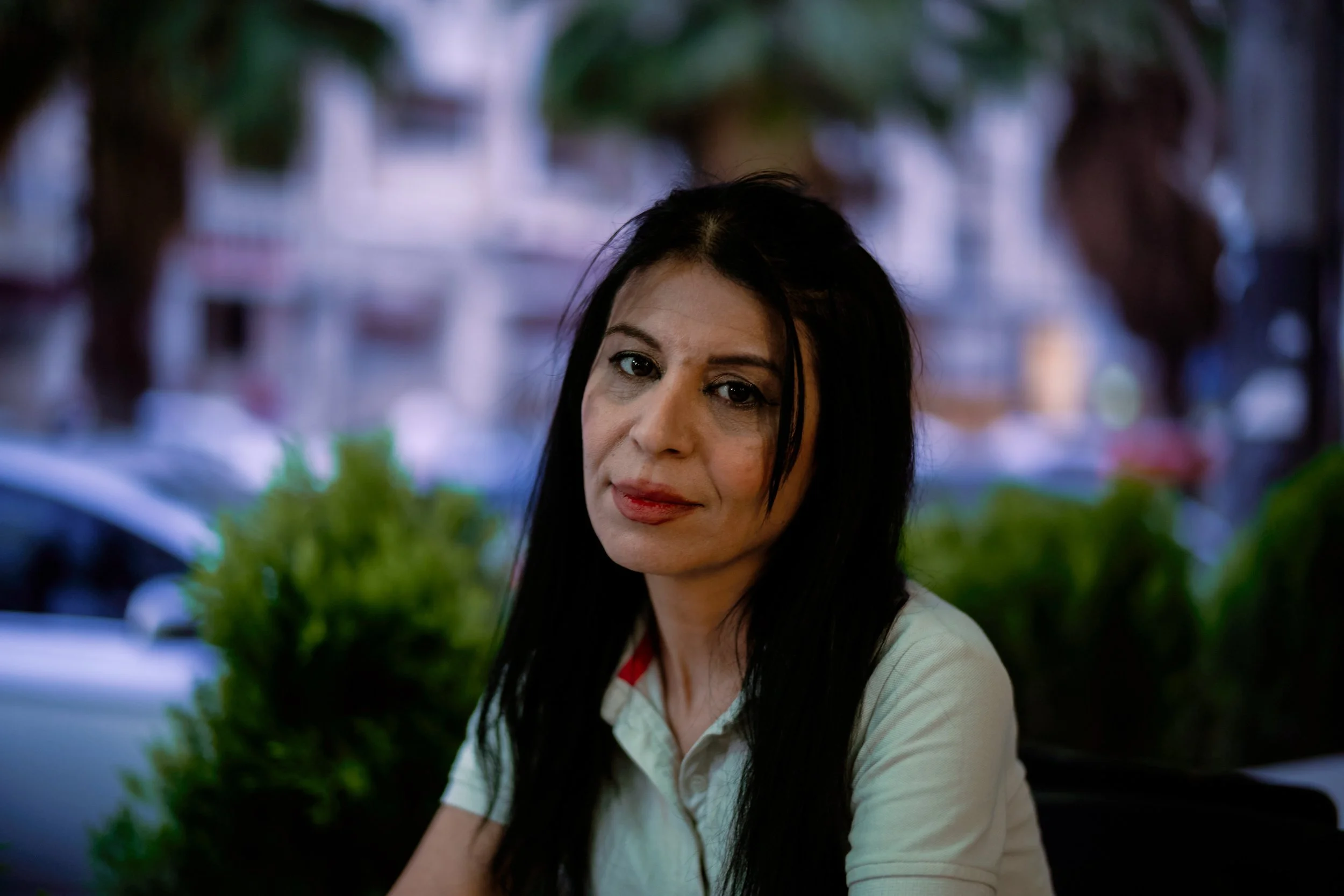 Amani Abboud, a former political prisoner and an activist within the Jaramana Tents of Truth, is seeking answers rather than retaliation, she wants to know where her brother is and what happened to him. Jaramana, Damascus, Syria, 21 April 2025 © Audr