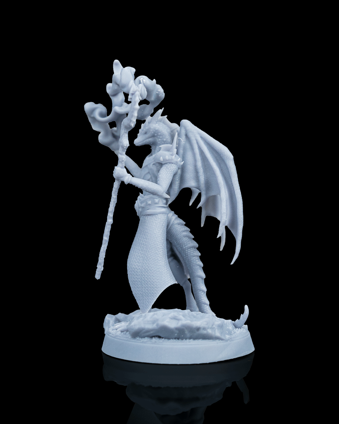 Mage Dragonborn Drakin Warcaster printed by Mythic Forge