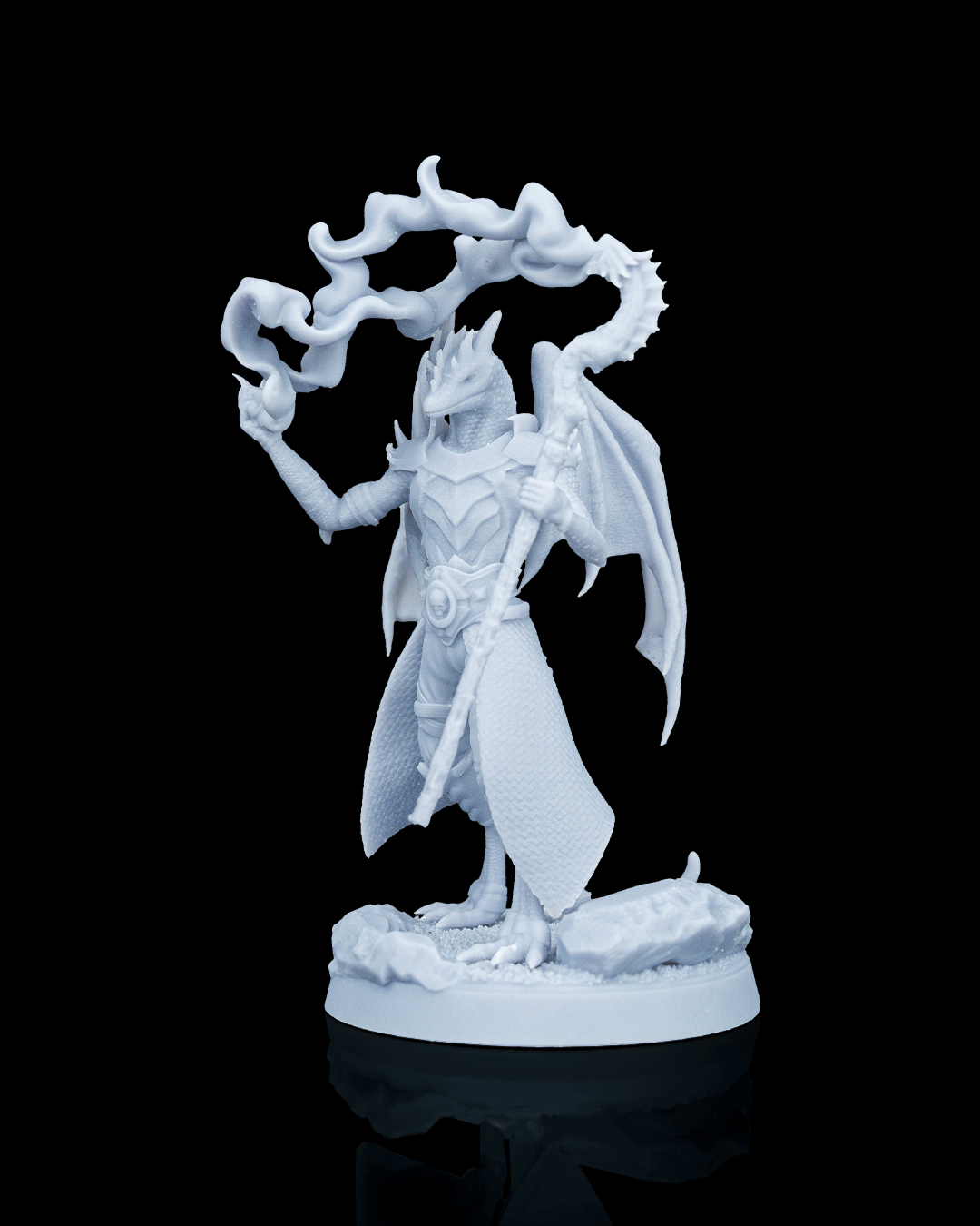 Mage Dragonborn Drakin Warcaster printed by Mythic Forge