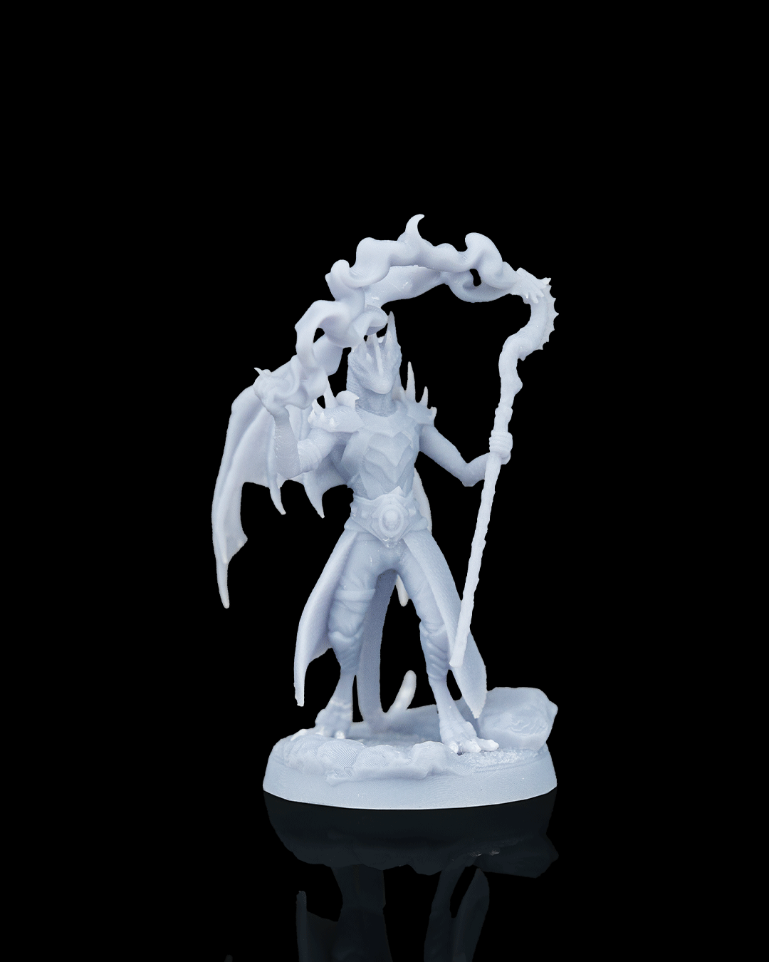 Mage Dragonborn Drakin Warcaster printed by Mythic Forge