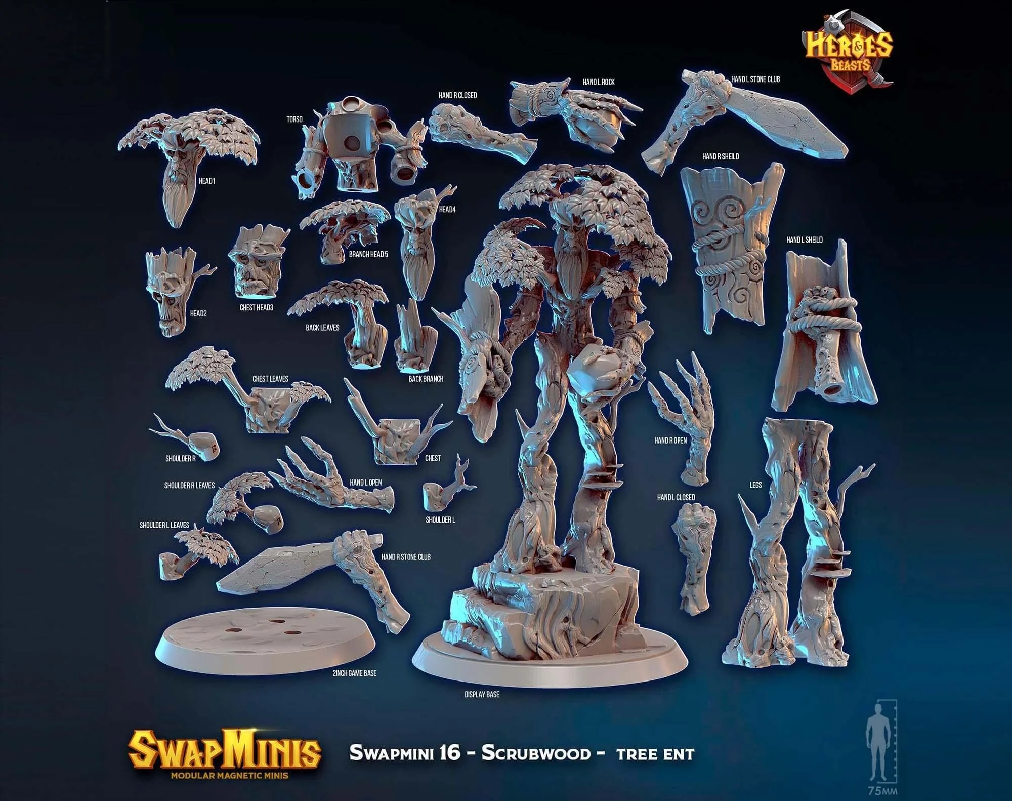 Modular RPG - Swapmini Ent - Scrubwood - Bundle modular miniature