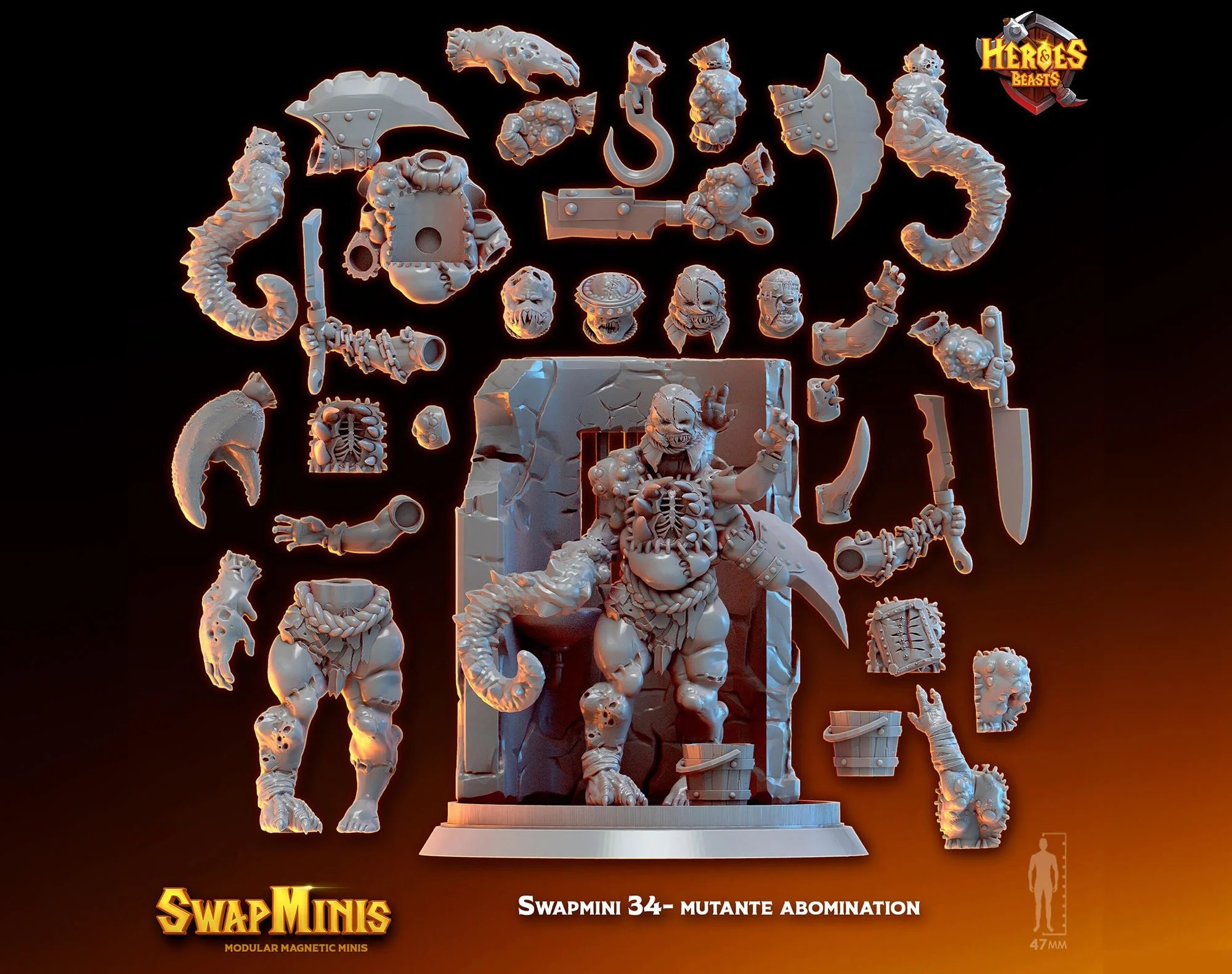 Modular RPG - Swapmini Mutant Abomination - Bundle modular miniature