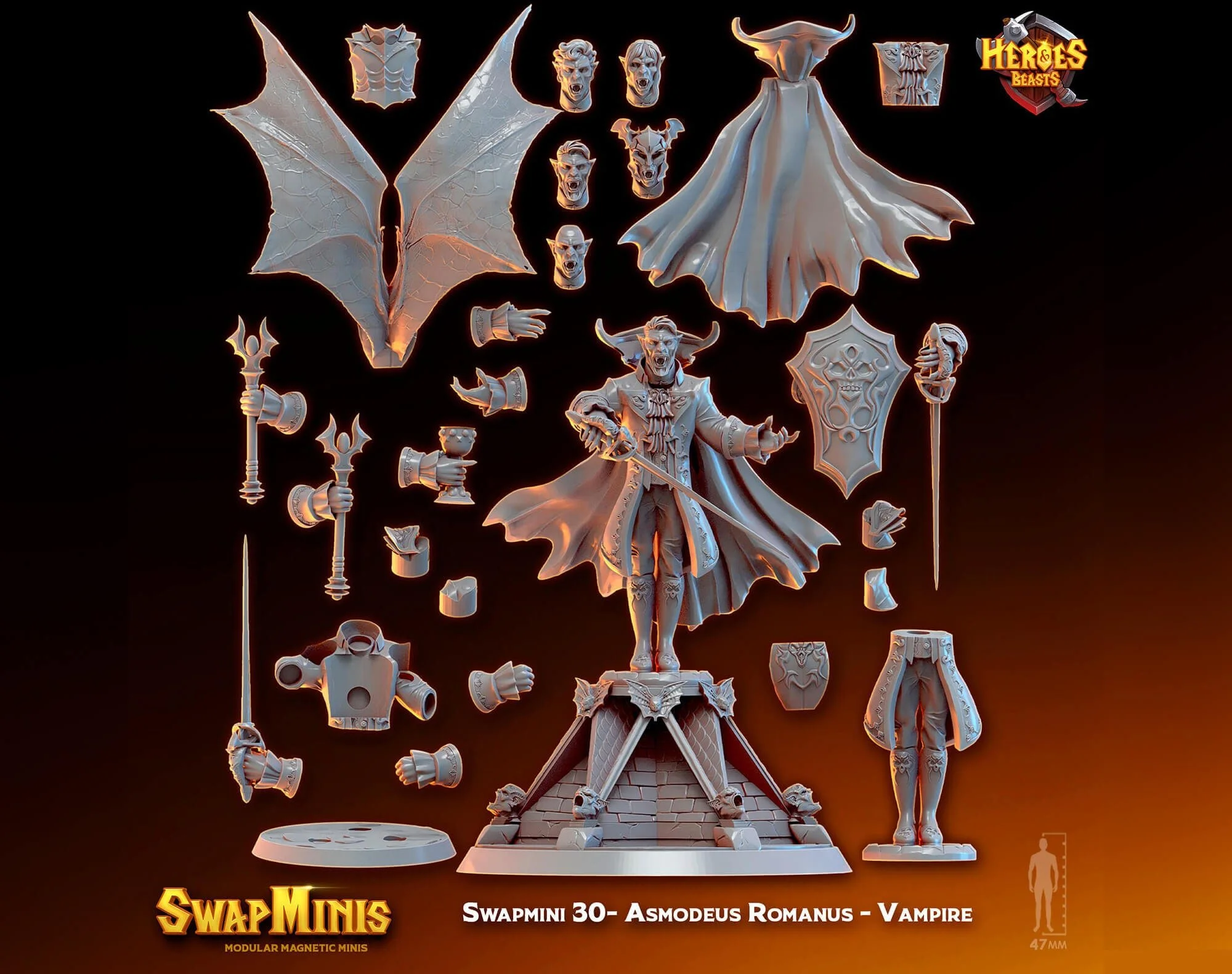 Modular RPG - Swapmini Vampire - Asmodeus Romanus - Bundle modular miniature