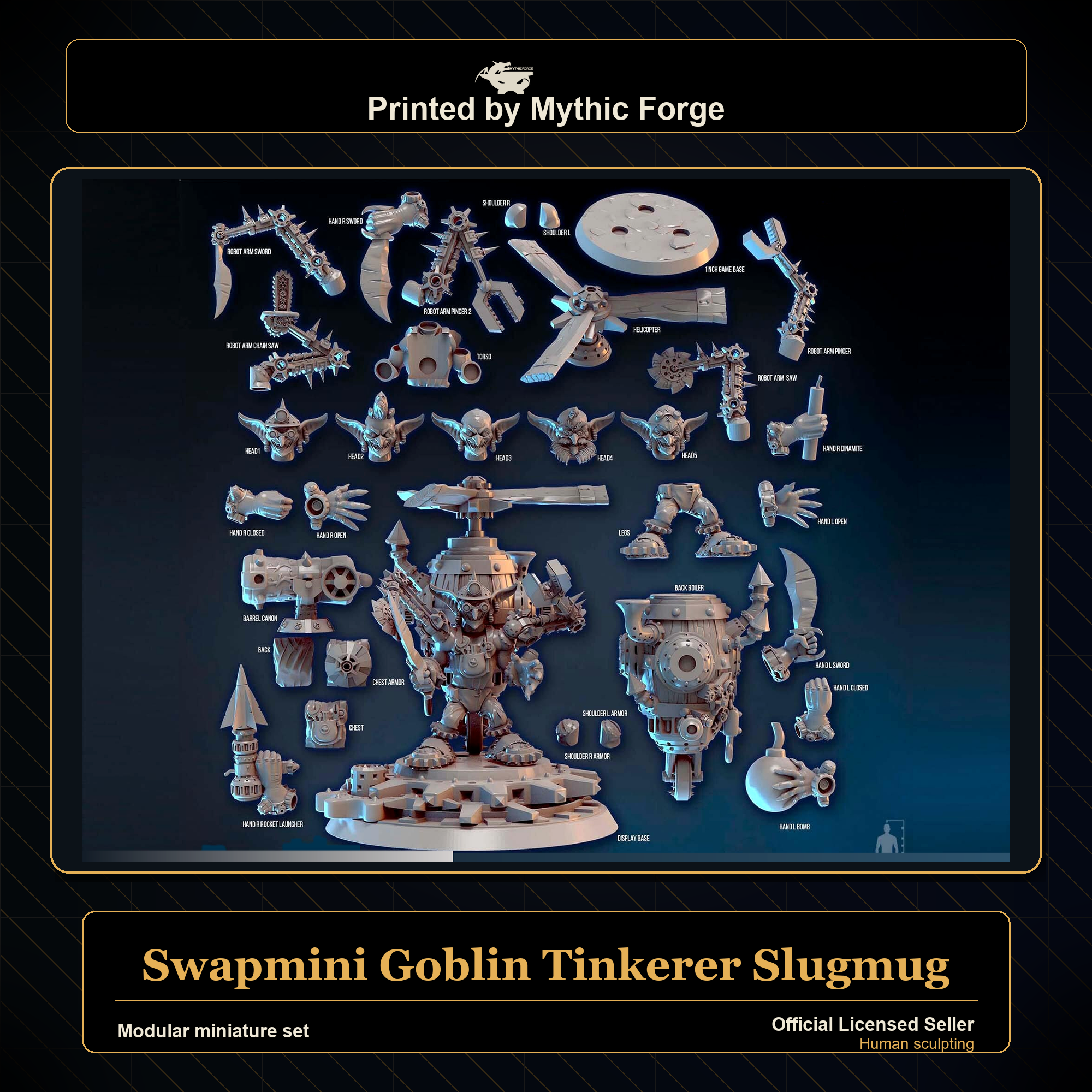 Modular RPG - Swapmini Goblin Tinkerer - Slugmug - Bundle modular miniature modular miniature set printed by Mythic Forge