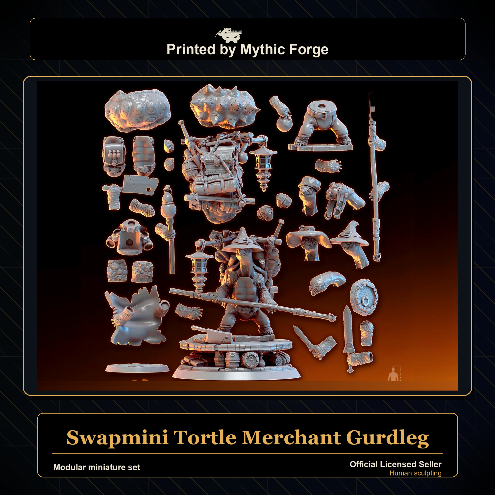 Modular RPG - Swapmini Tortle Merchant - Gurdleg - Bundle modular miniature modular miniature set printed by Mythic Forge