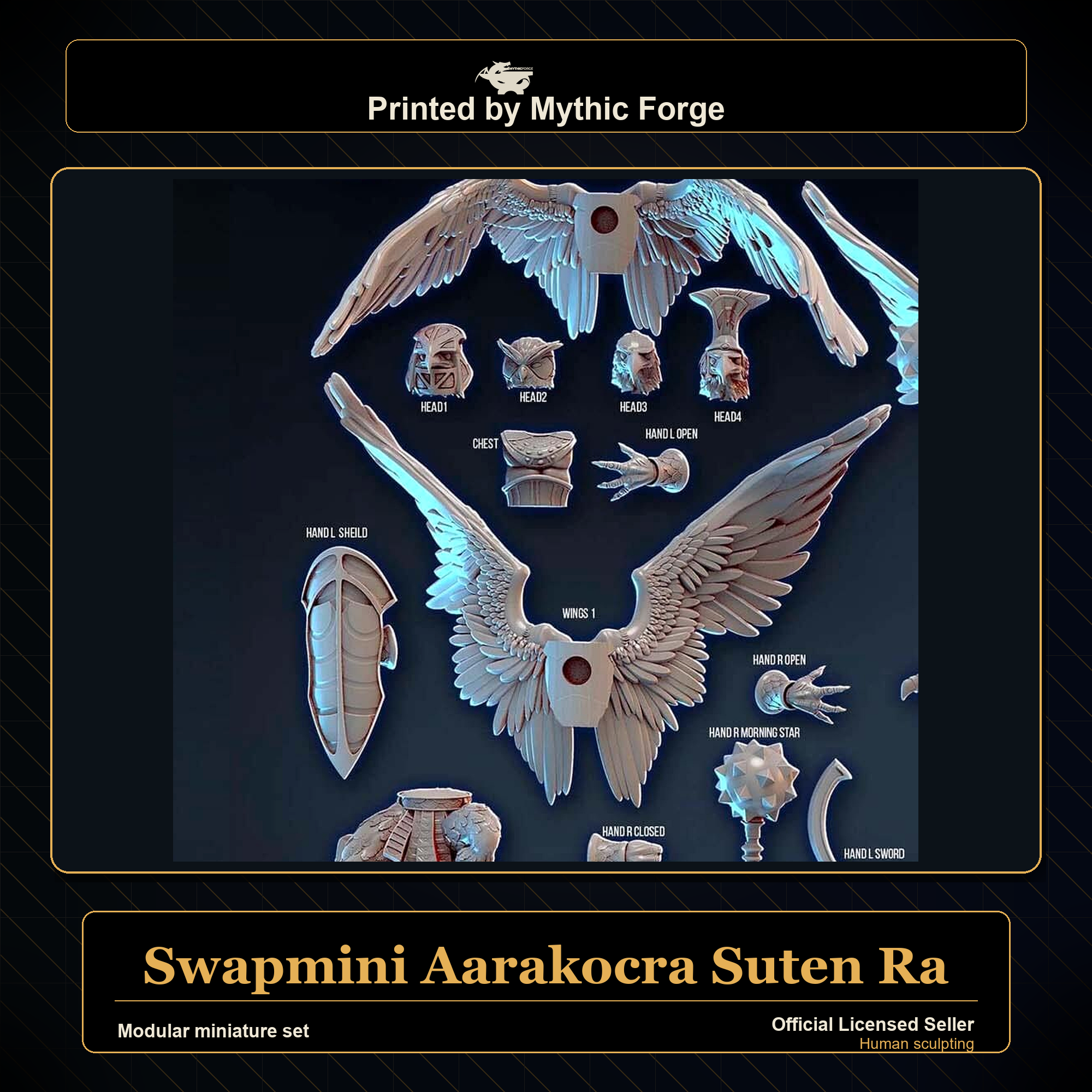 Modular RPG - Swapmini Aarakocra - Suten Ra - Bundle modular miniature modular miniature set printed by Mythic Forge