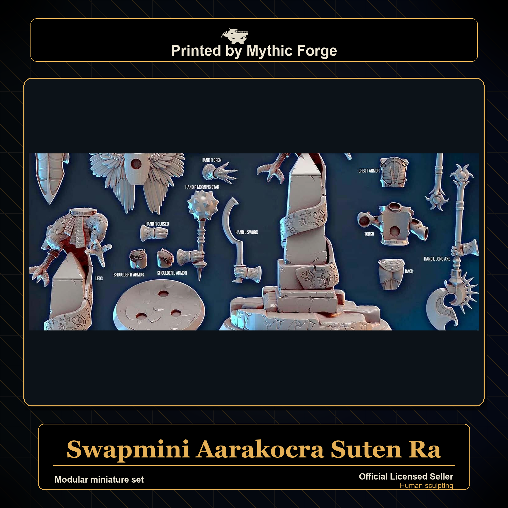 Modular RPG - Swapmini Aarakocra - Suten Ra - Bundle modular miniature modular miniature set printed by Mythic Forge