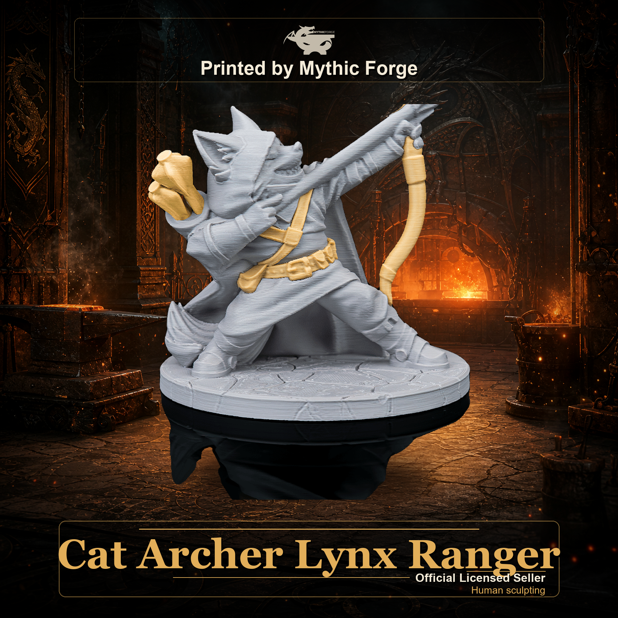 Cat Archer Lynx Ranger printed by Mythic Forge