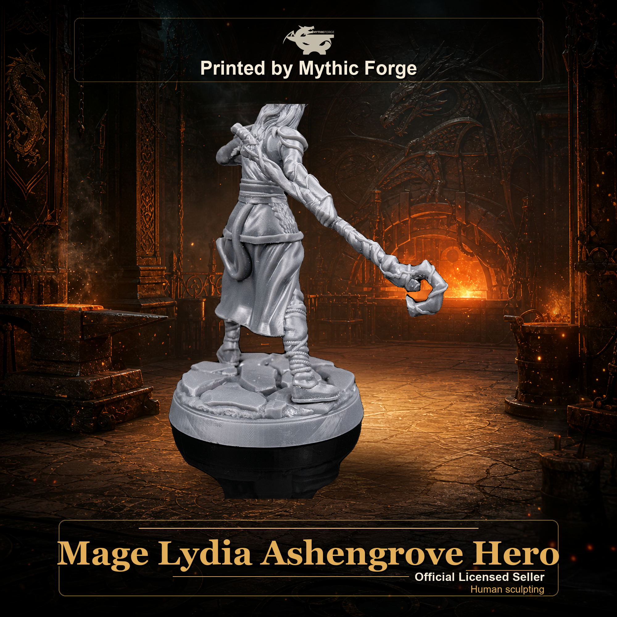 Mage Lydia Ashengrove Hero printed by Mythic Forge