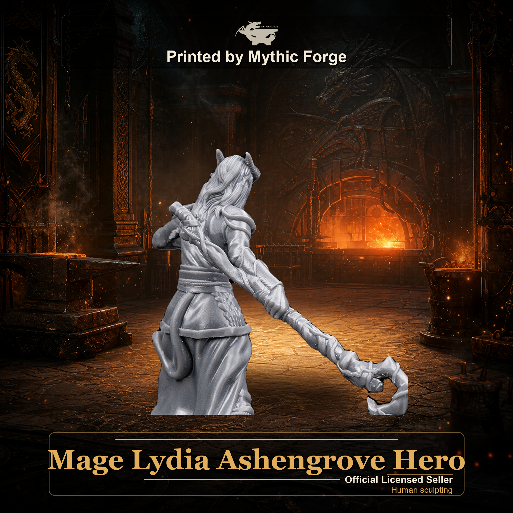 Mage Lydia Ashengrove Hero printed by Mythic Forge