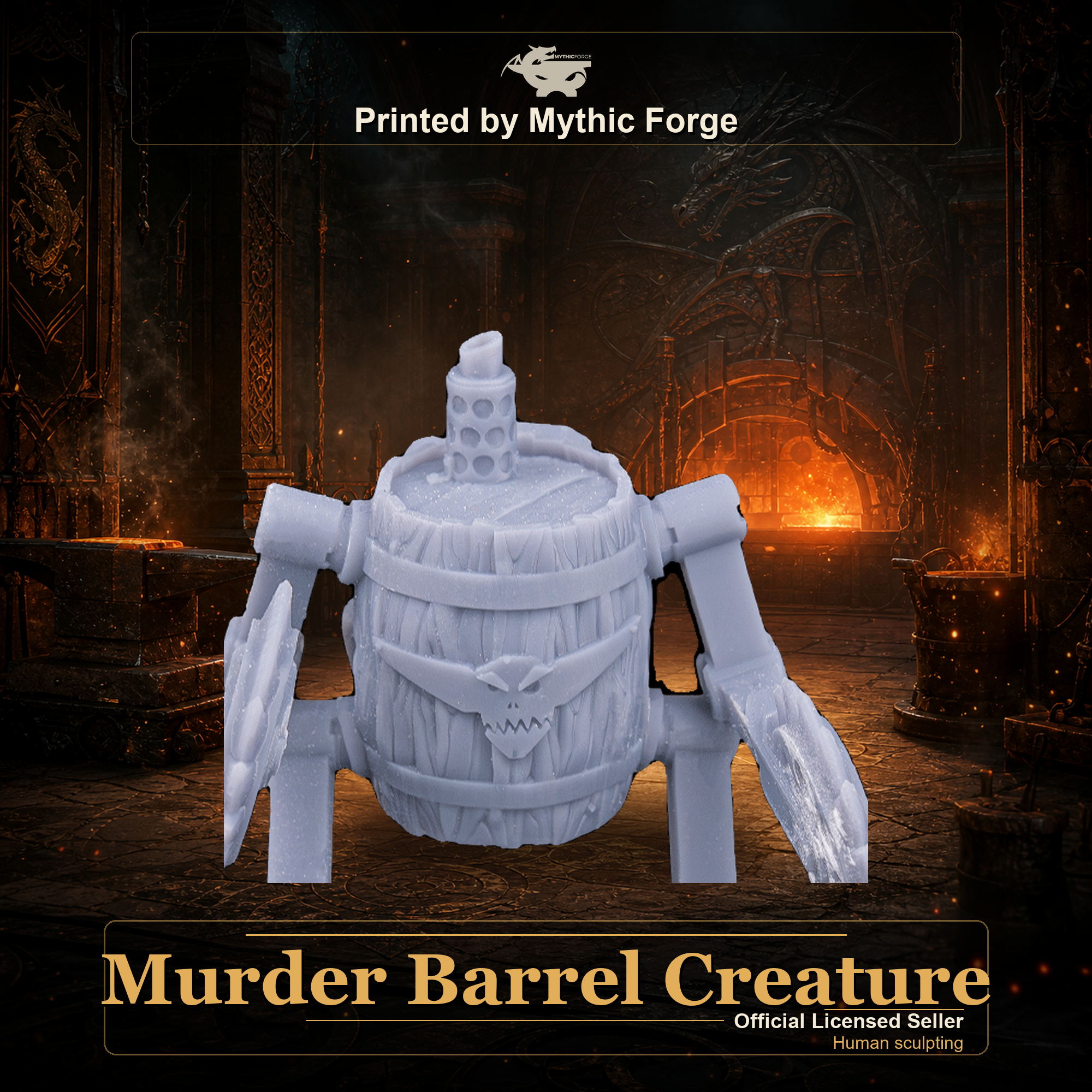Murder Barrel Creature printed by Mythic Forge