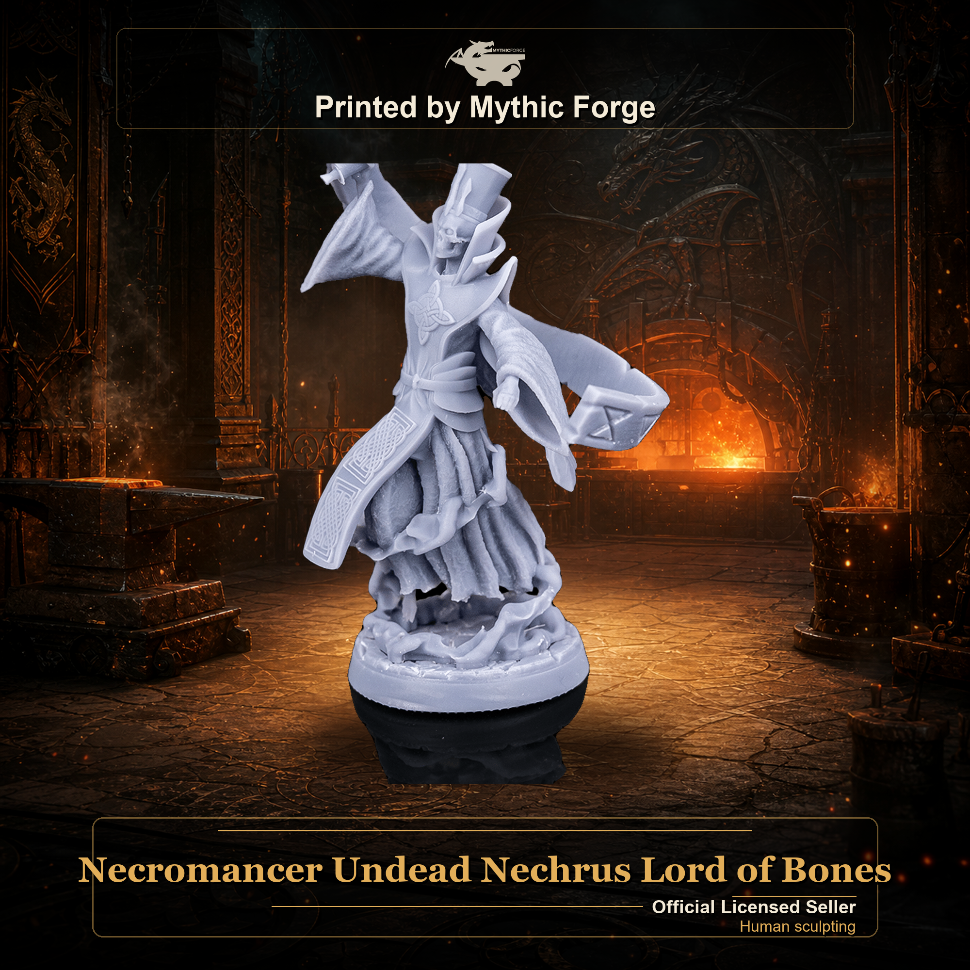 Necromancer Undead Nechrus Lord of Bones printed by Mythic Forge