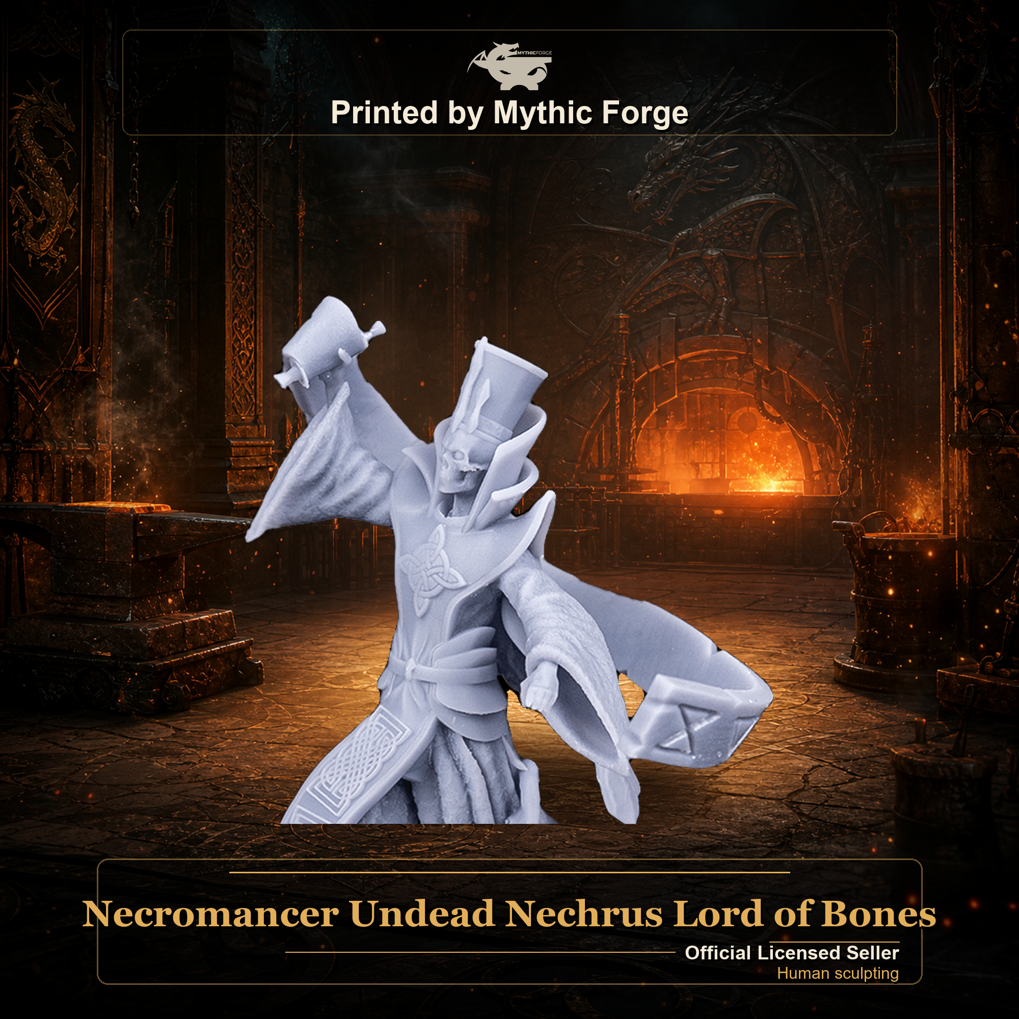 Necromancer Undead Nechrus Lord of Bones printed by Mythic Forge