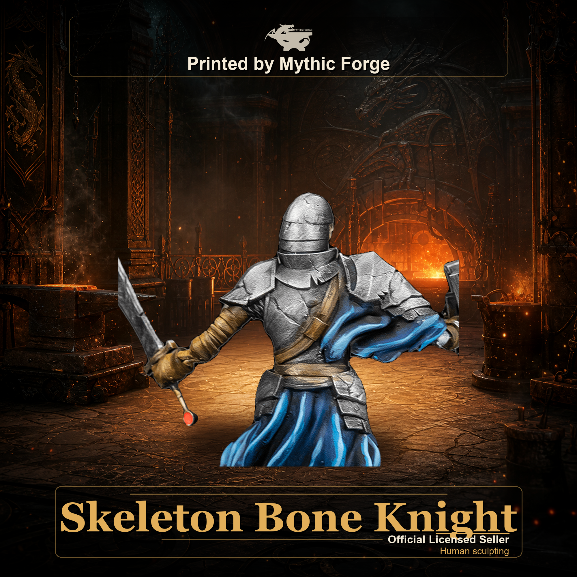 Skeleton Bone Knight printed by Mythic Forge