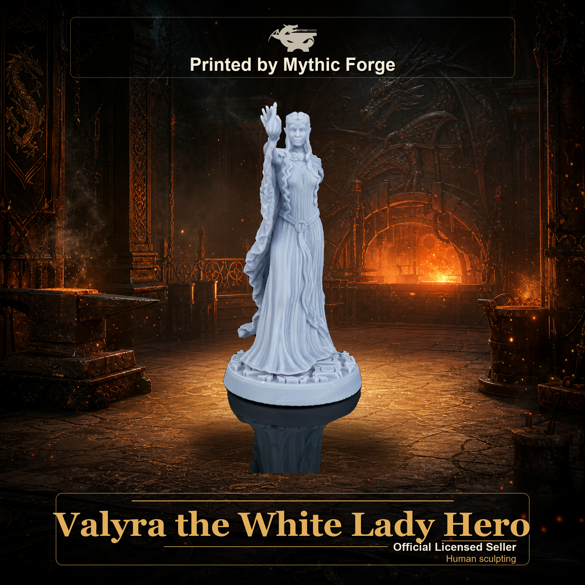 Valyra the White Lady Hero printed by Mythic Forge