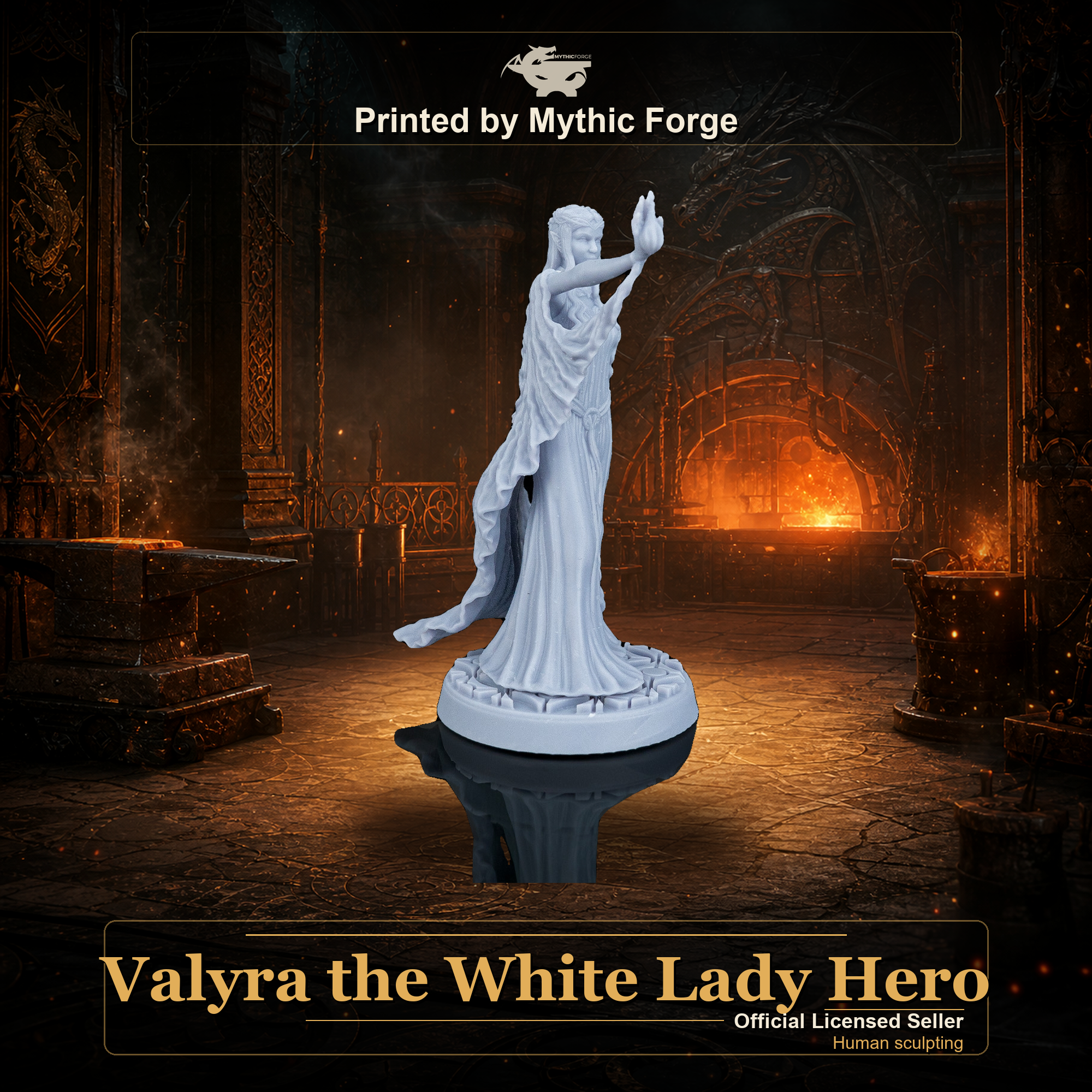 Valyra the White Lady Hero printed by Mythic Forge