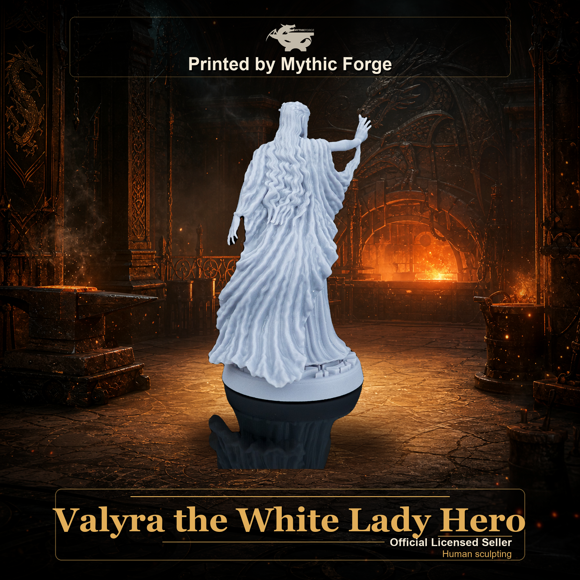 Valyra the White Lady Hero printed by Mythic Forge