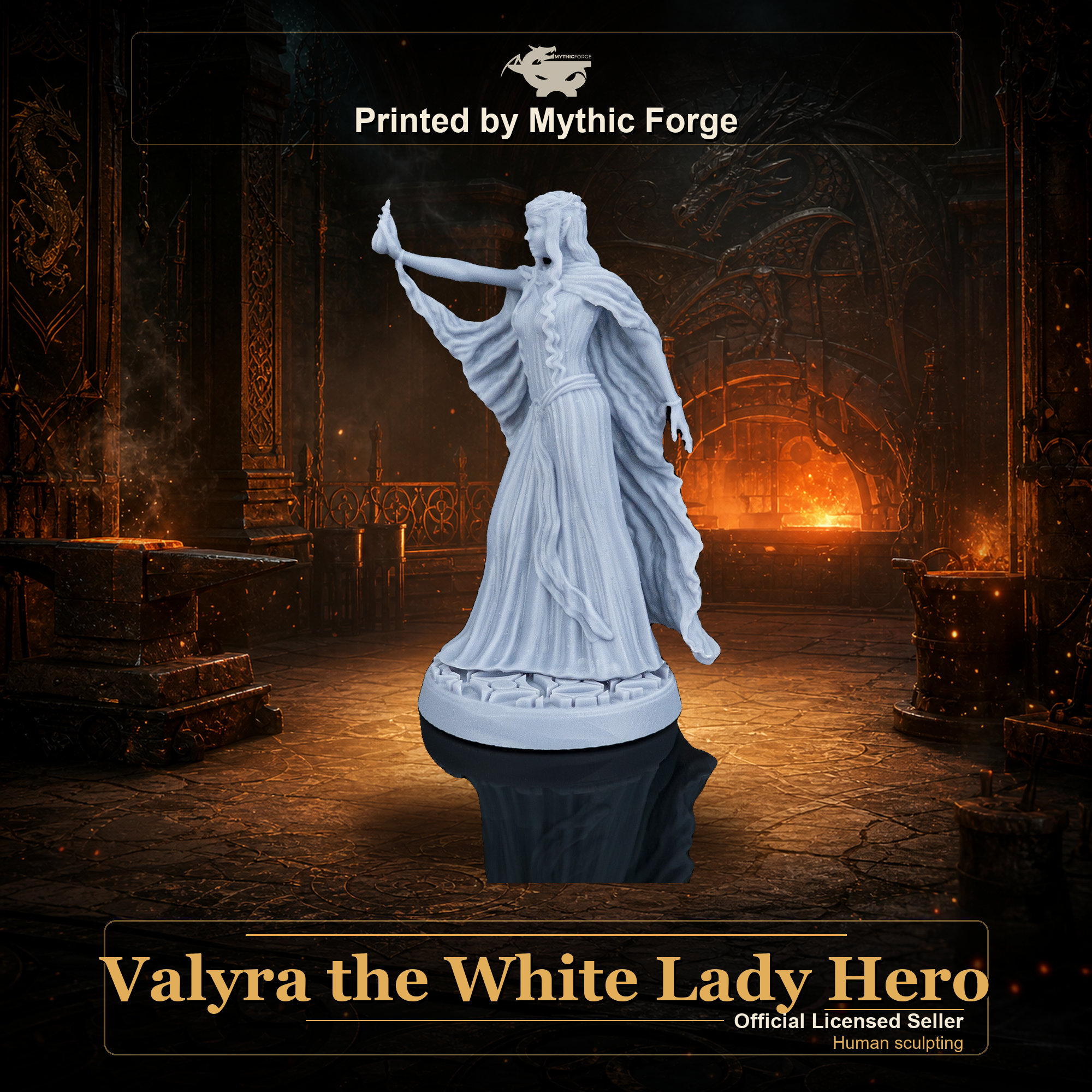 Valyra the White Lady Hero printed by Mythic Forge