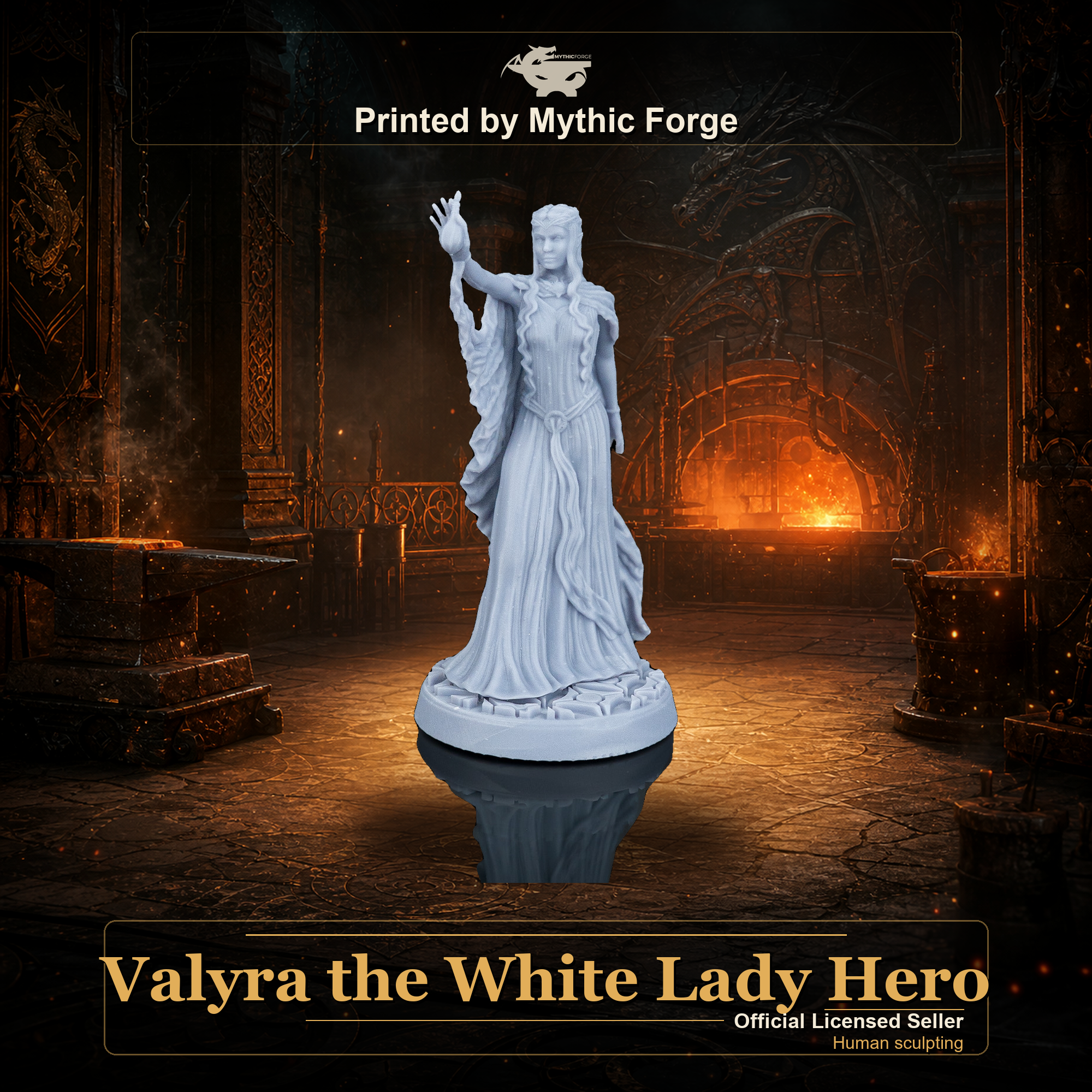 Valyra the White Lady Hero printed by Mythic Forge