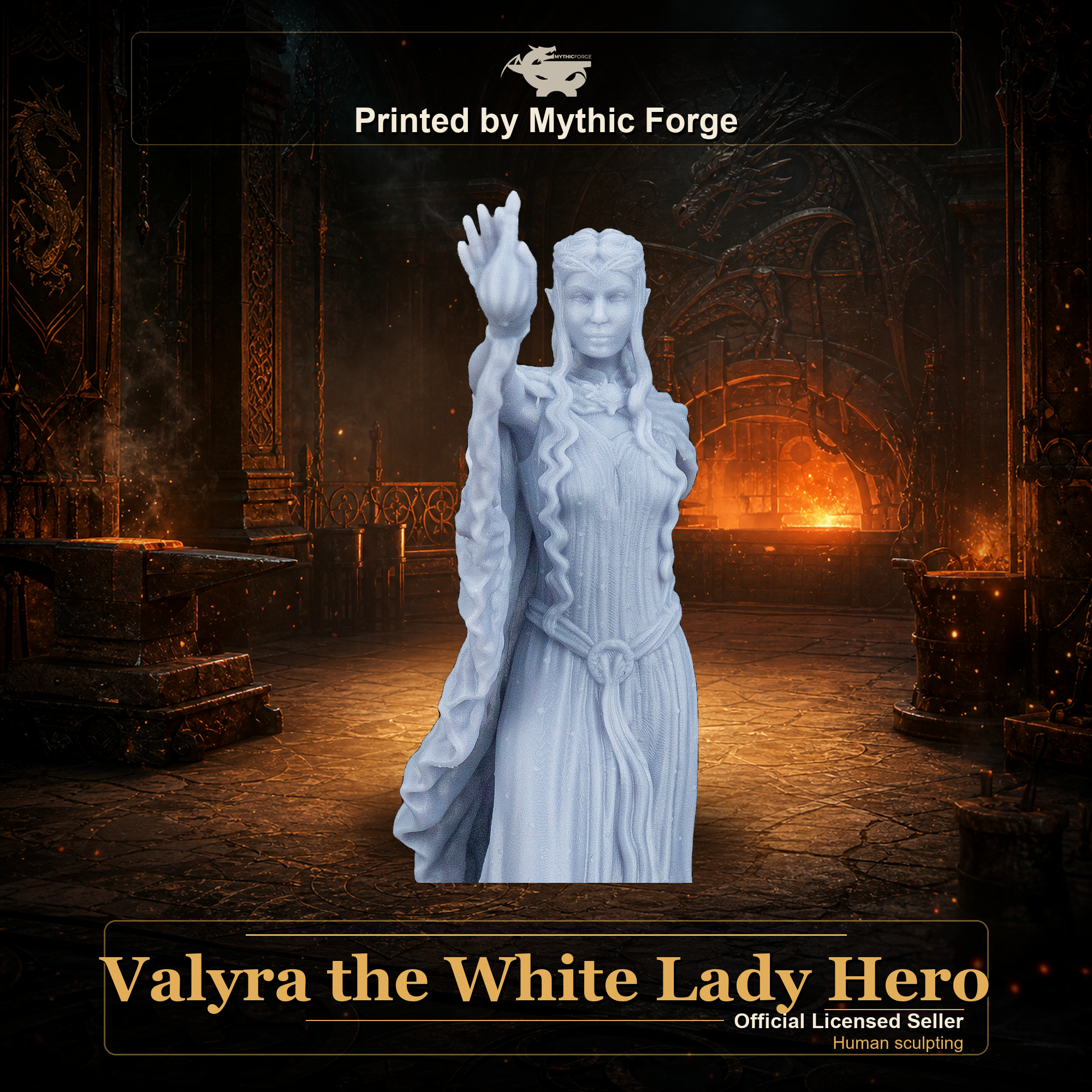 Valyra the White Lady Hero printed by Mythic Forge