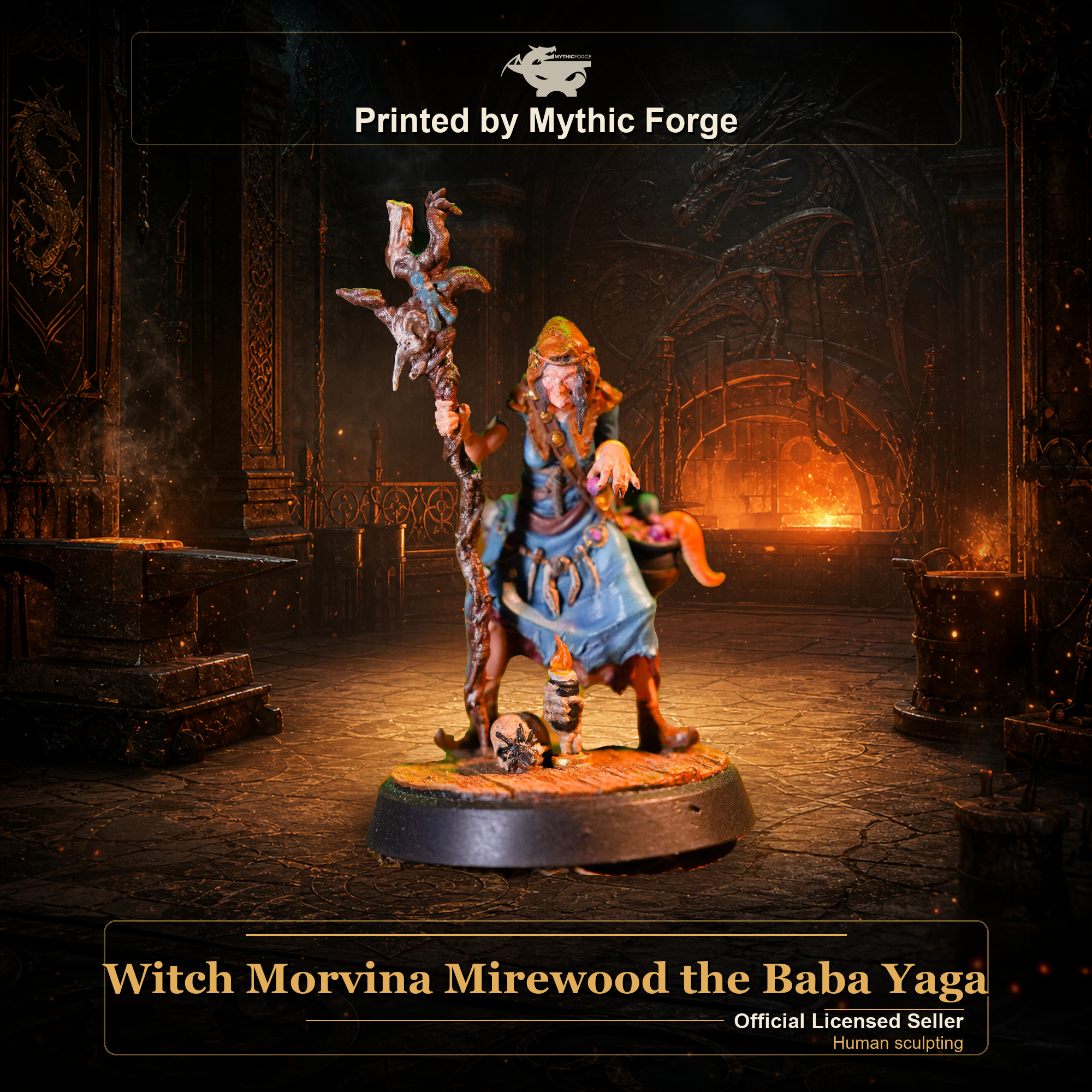 Witch Morvina Mirewood the Baba Yaga printed by Mythic Forge
