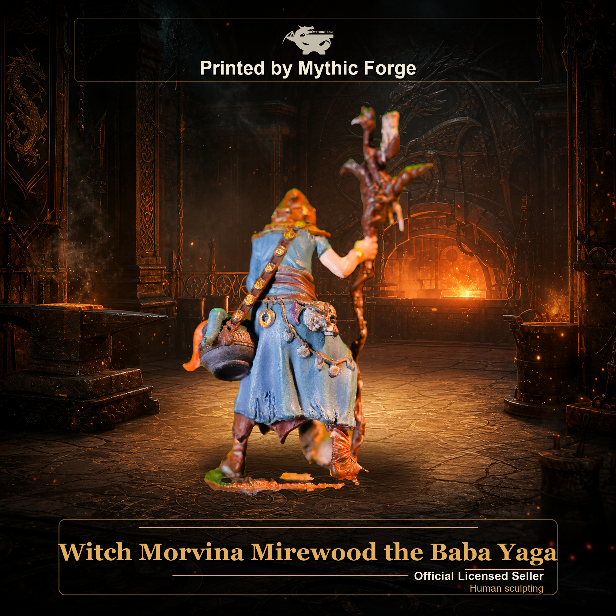 Witch Morvina Mirewood the Baba Yaga printed by Mythic Forge