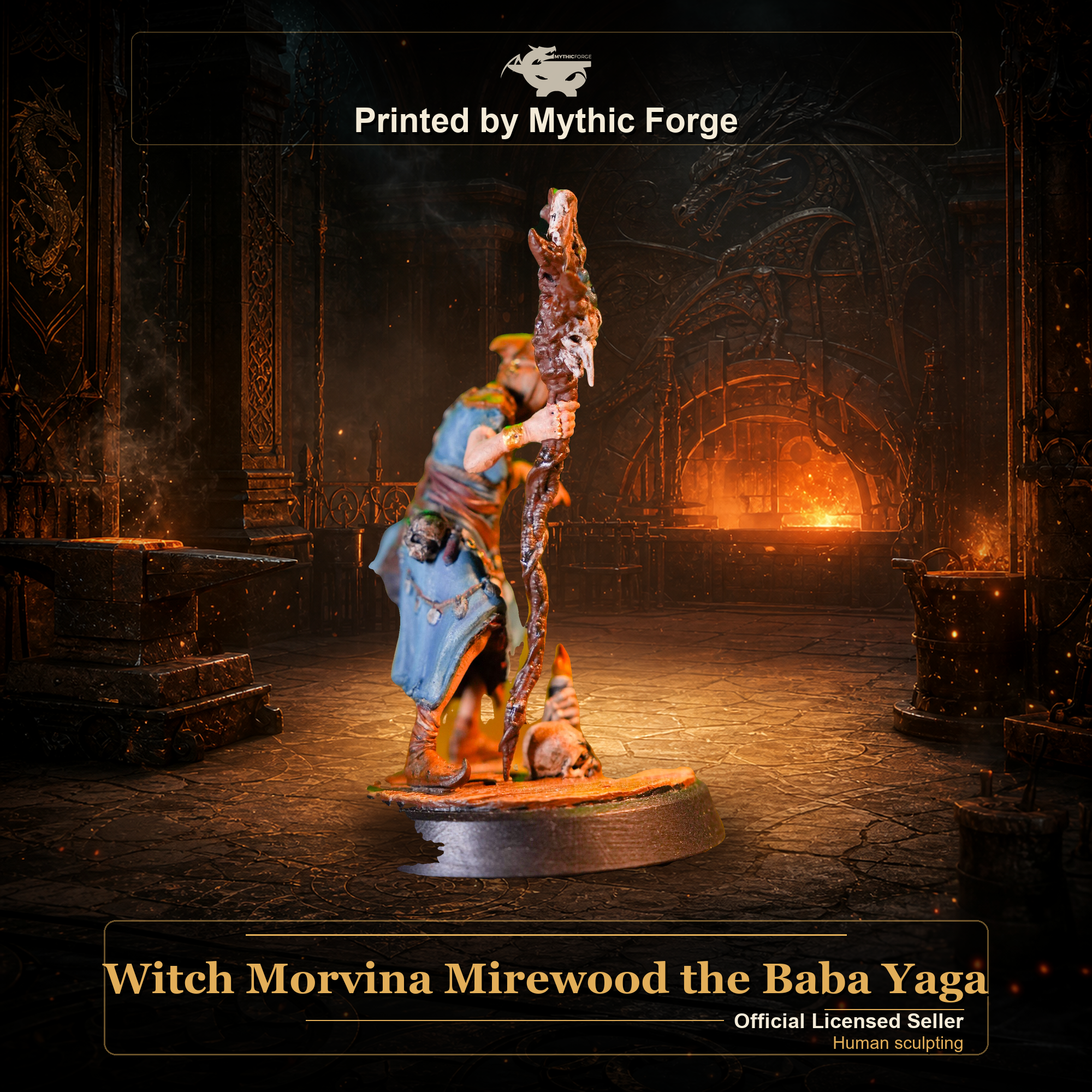 Witch Morvina Mirewood the Baba Yaga printed by Mythic Forge