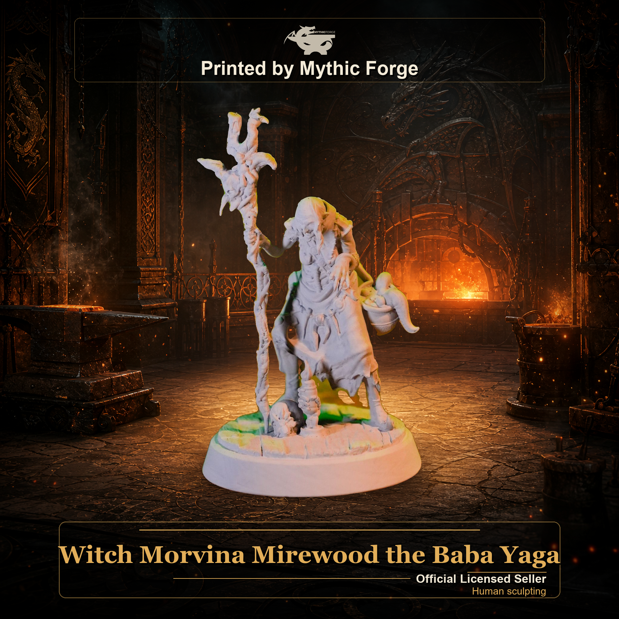 Witch Morvina Mirewood the Baba Yaga printed by Mythic Forge