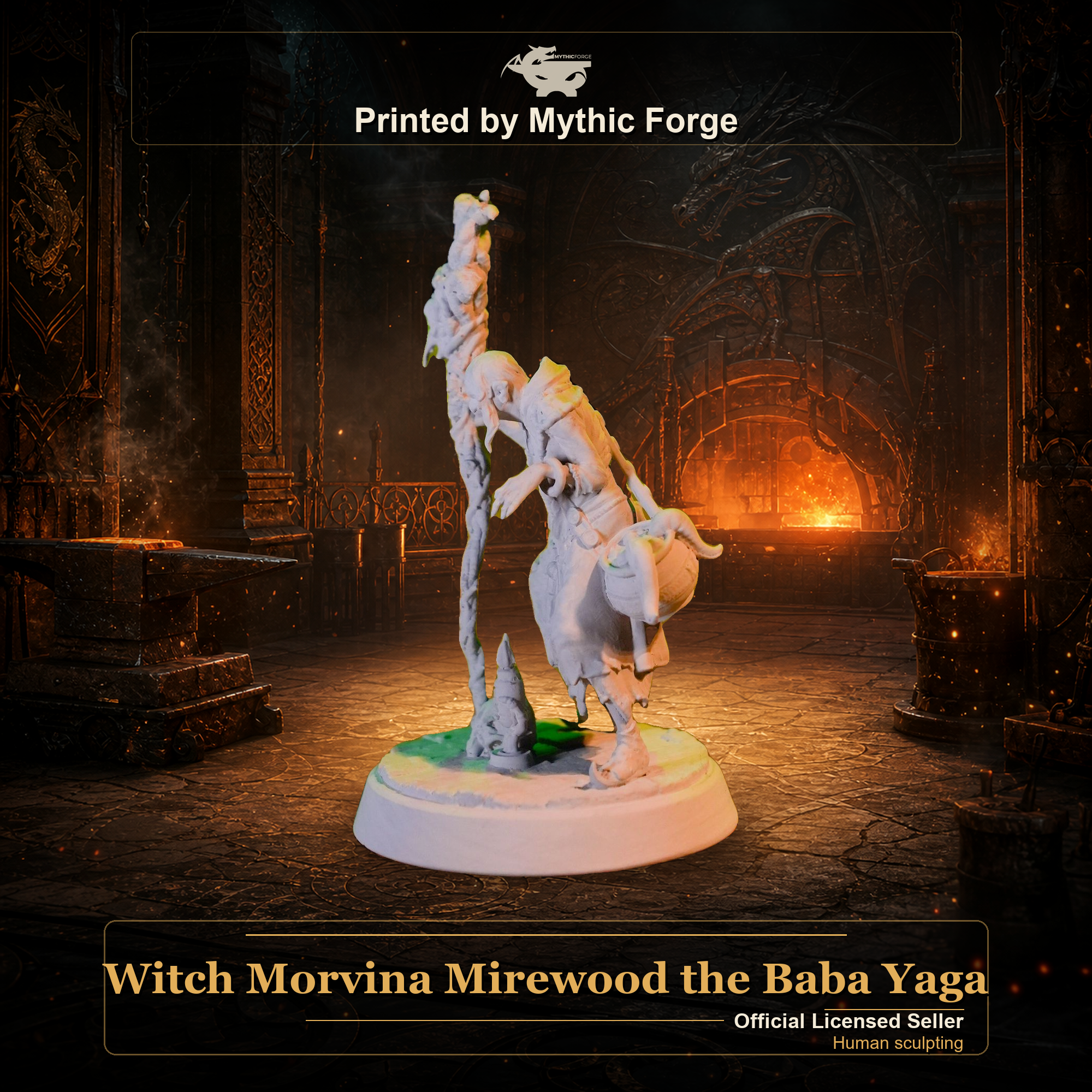 Witch Morvina Mirewood the Baba Yaga printed by Mythic Forge