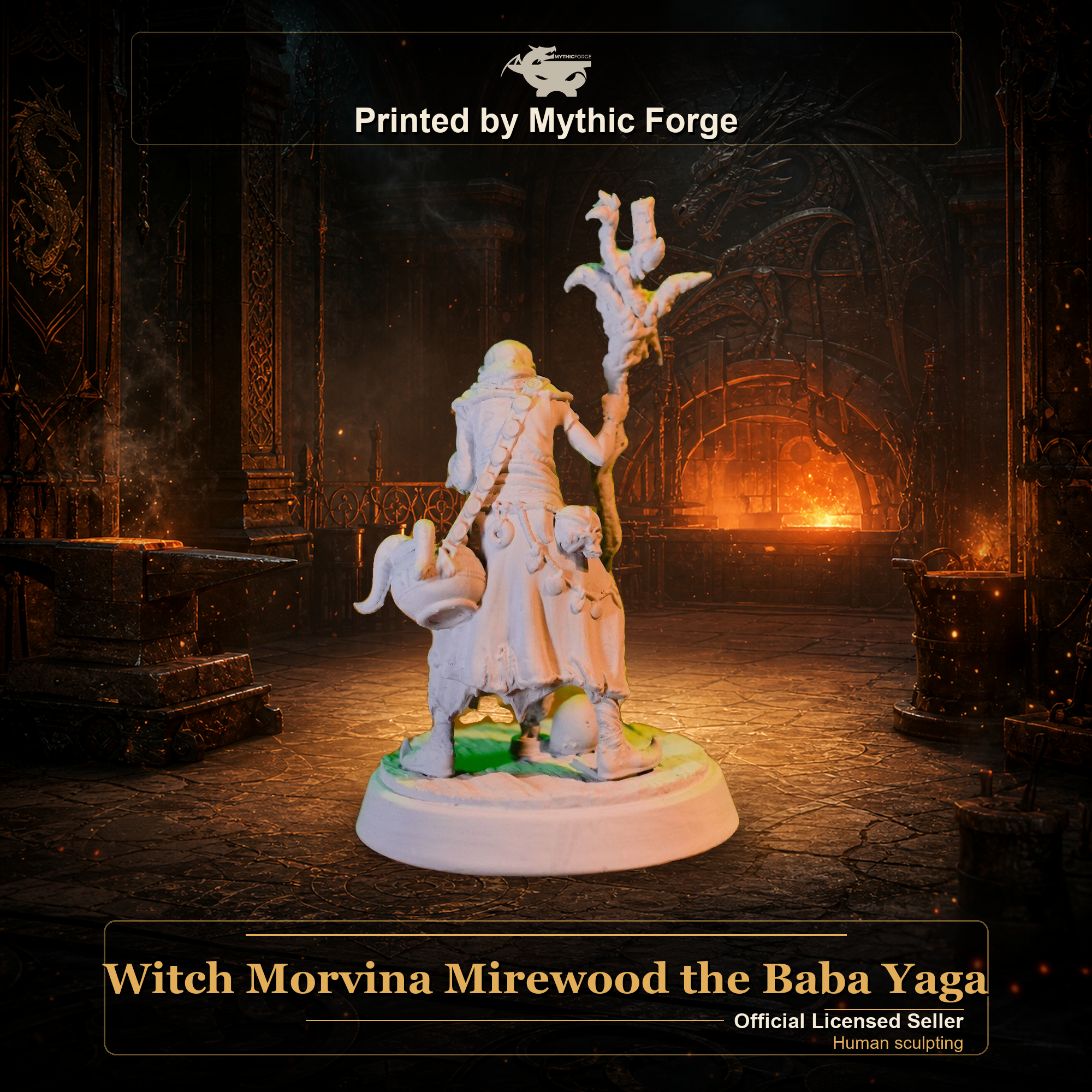 Witch Morvina Mirewood the Baba Yaga printed by Mythic Forge